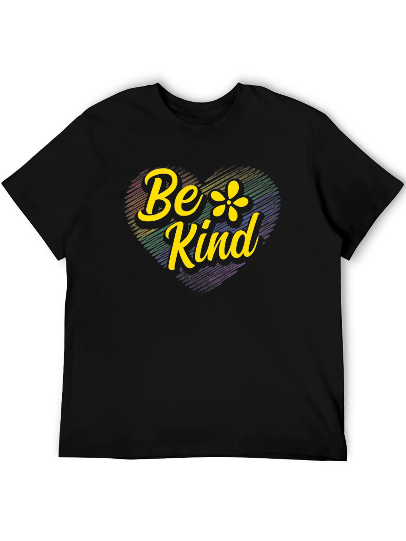 Be Kind Rainbow Heart Graphic T-Shirt