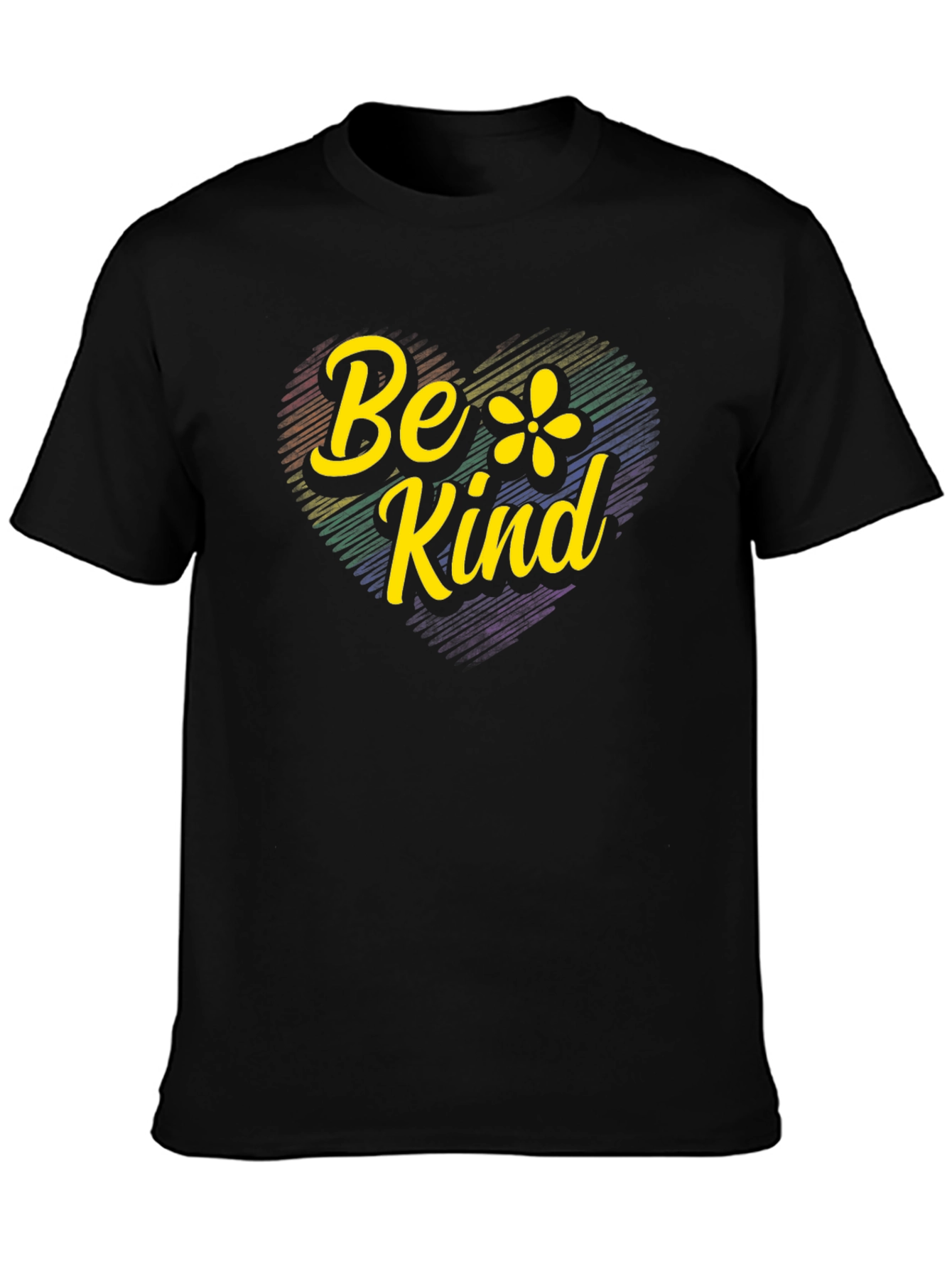 Be Kind Rainbow Heart Graphic T-Shirt
