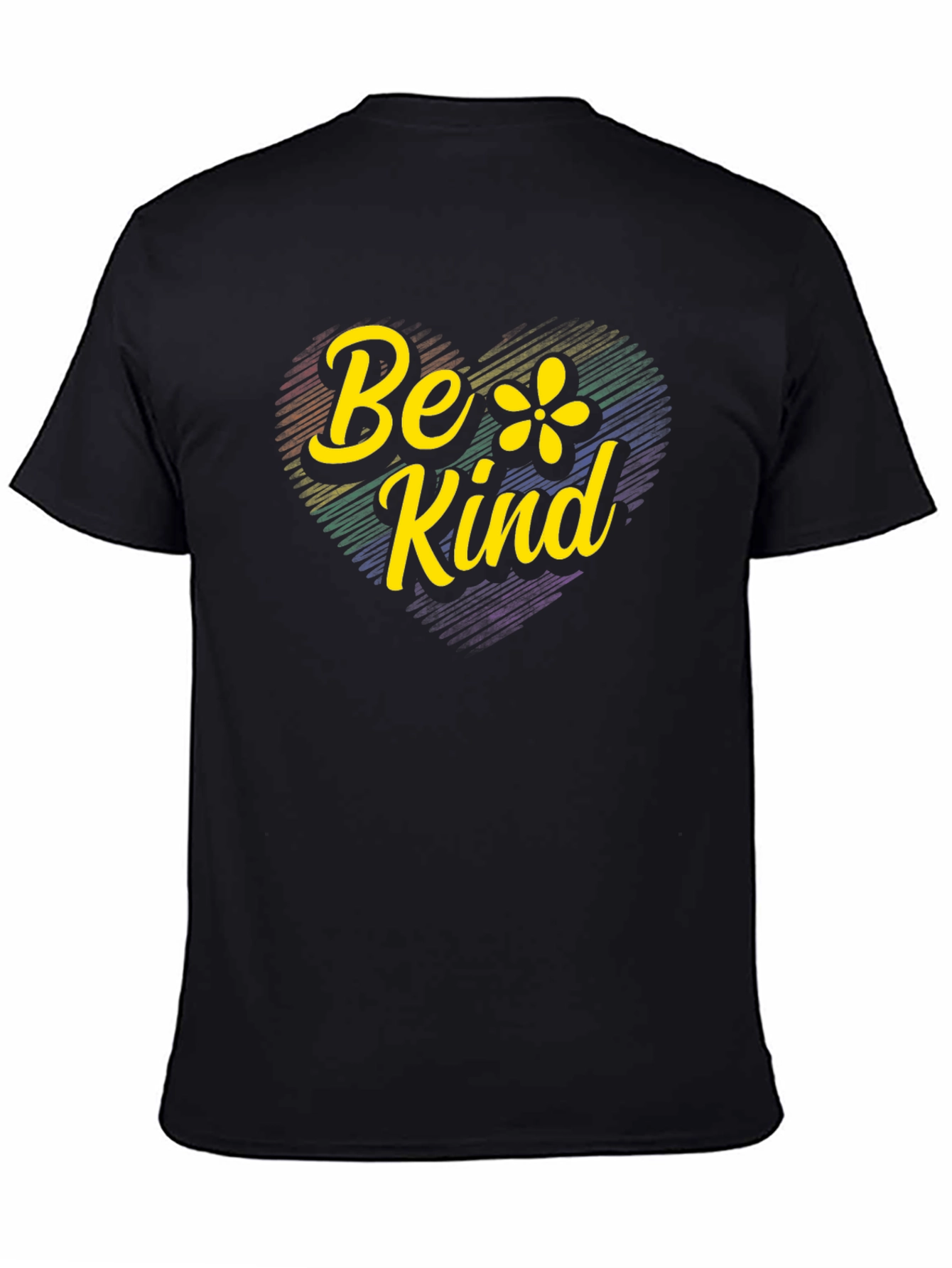 Be Kind Rainbow Heart Graphic T-Shirt