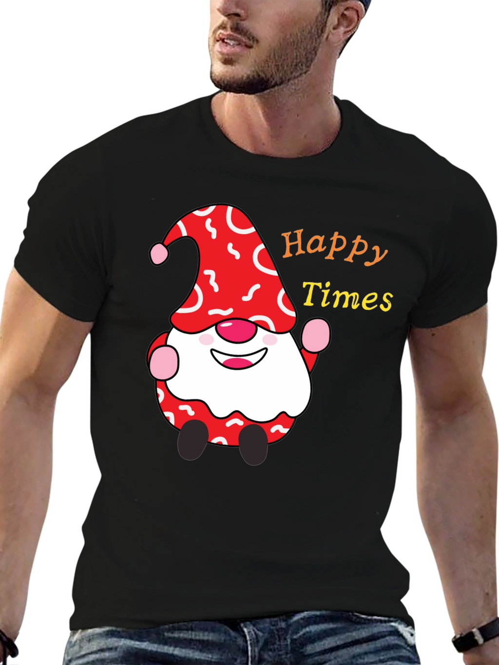 Happy Times Gnome T-Shirt - Festive Holiday Apparel