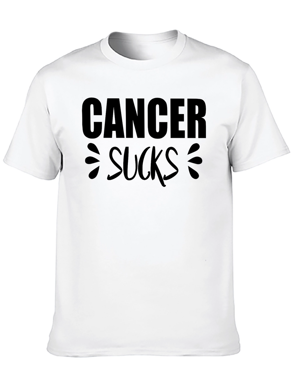 Cancer Sucks Black Graphic T-Shirt