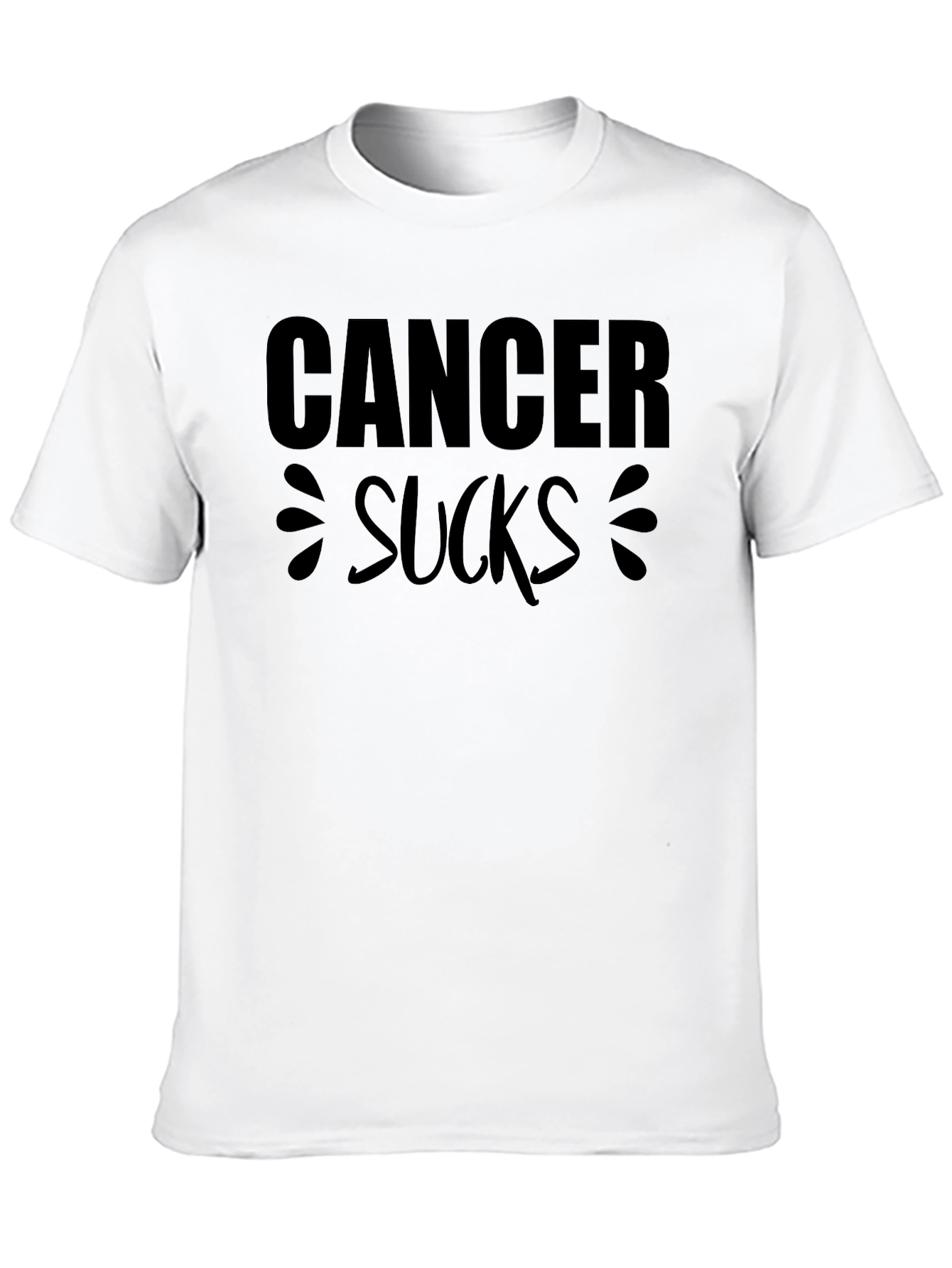 Cancer Sucks Black Graphic T-Shirt