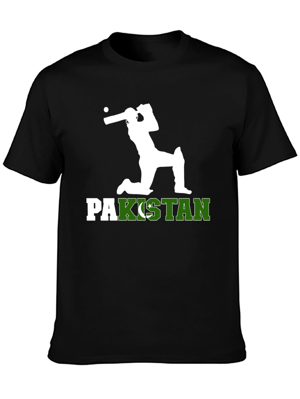 Pakistan Cricket T-Shirt - Batsman Silhouette