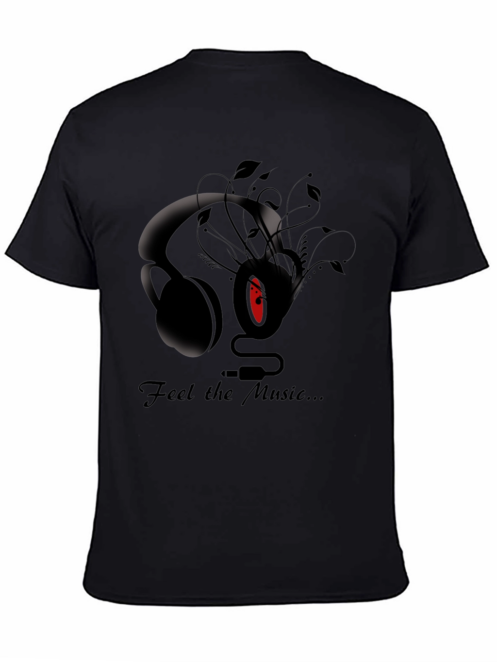Feel the Music Graphic Tee - Stylish Black T-Shirt