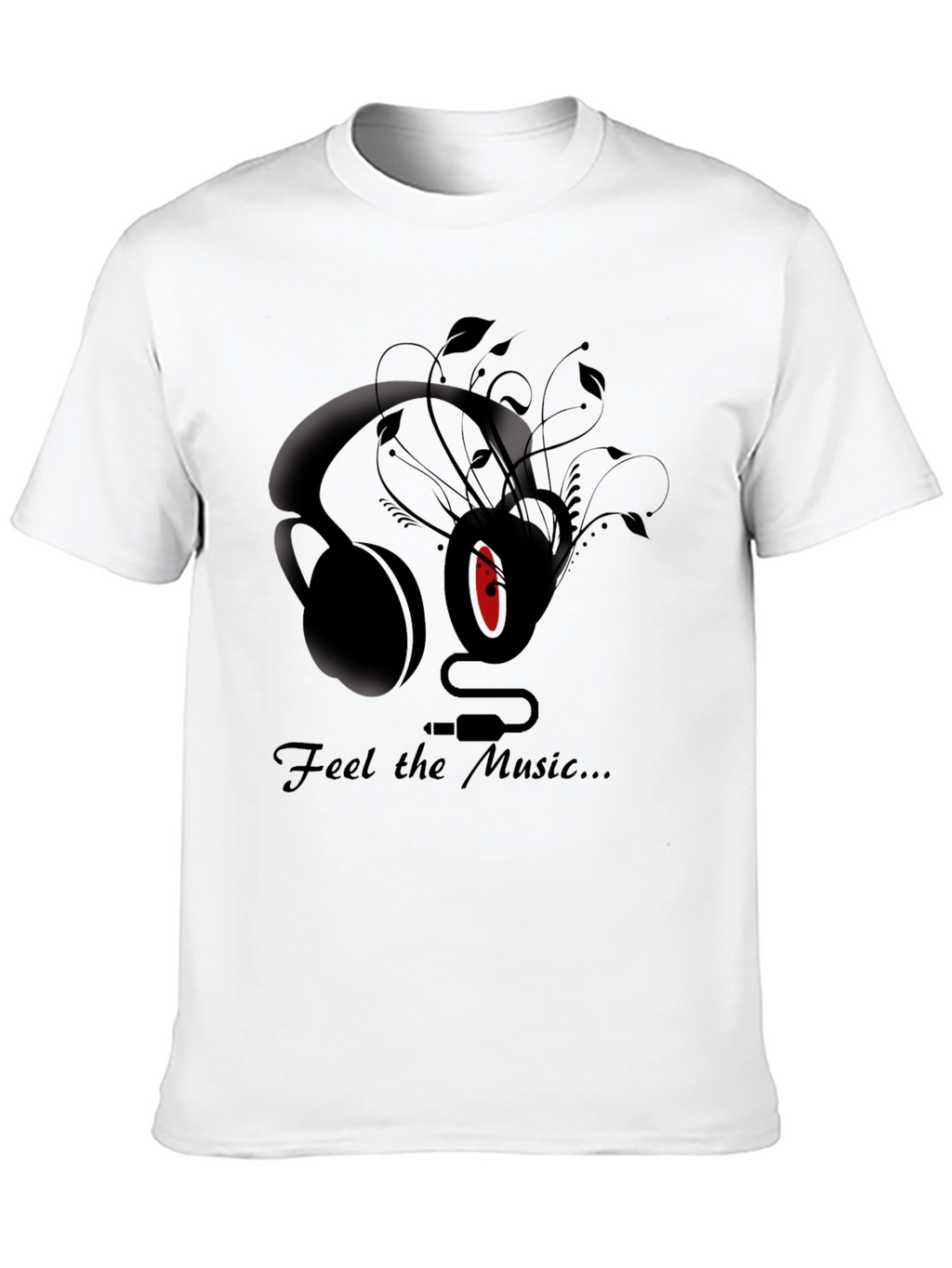 Feel the Music Graphic Tee - Stylish Black T-Shirt