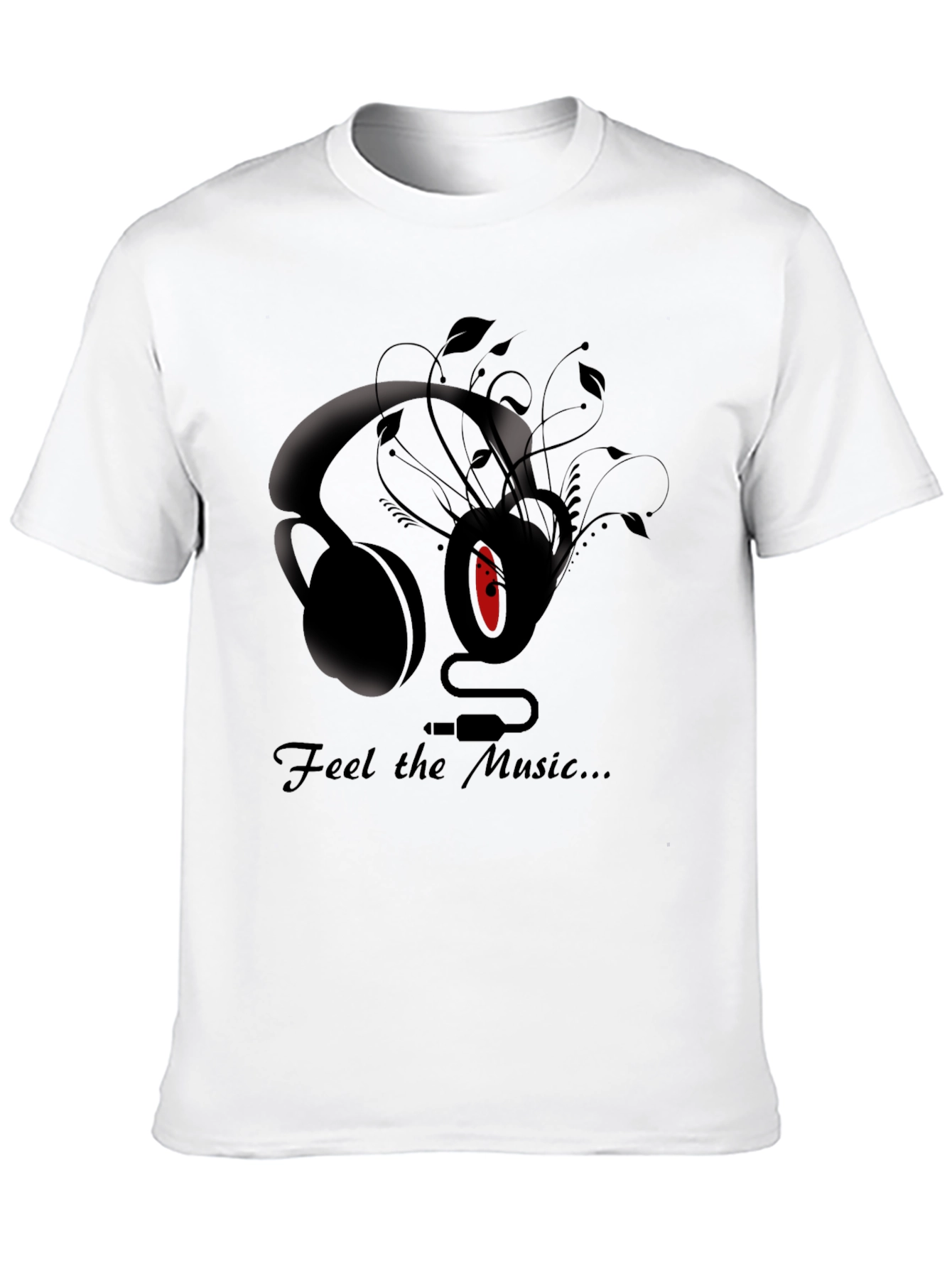 Feel the Music Graphic Tee - Stylish Black T-Shirt