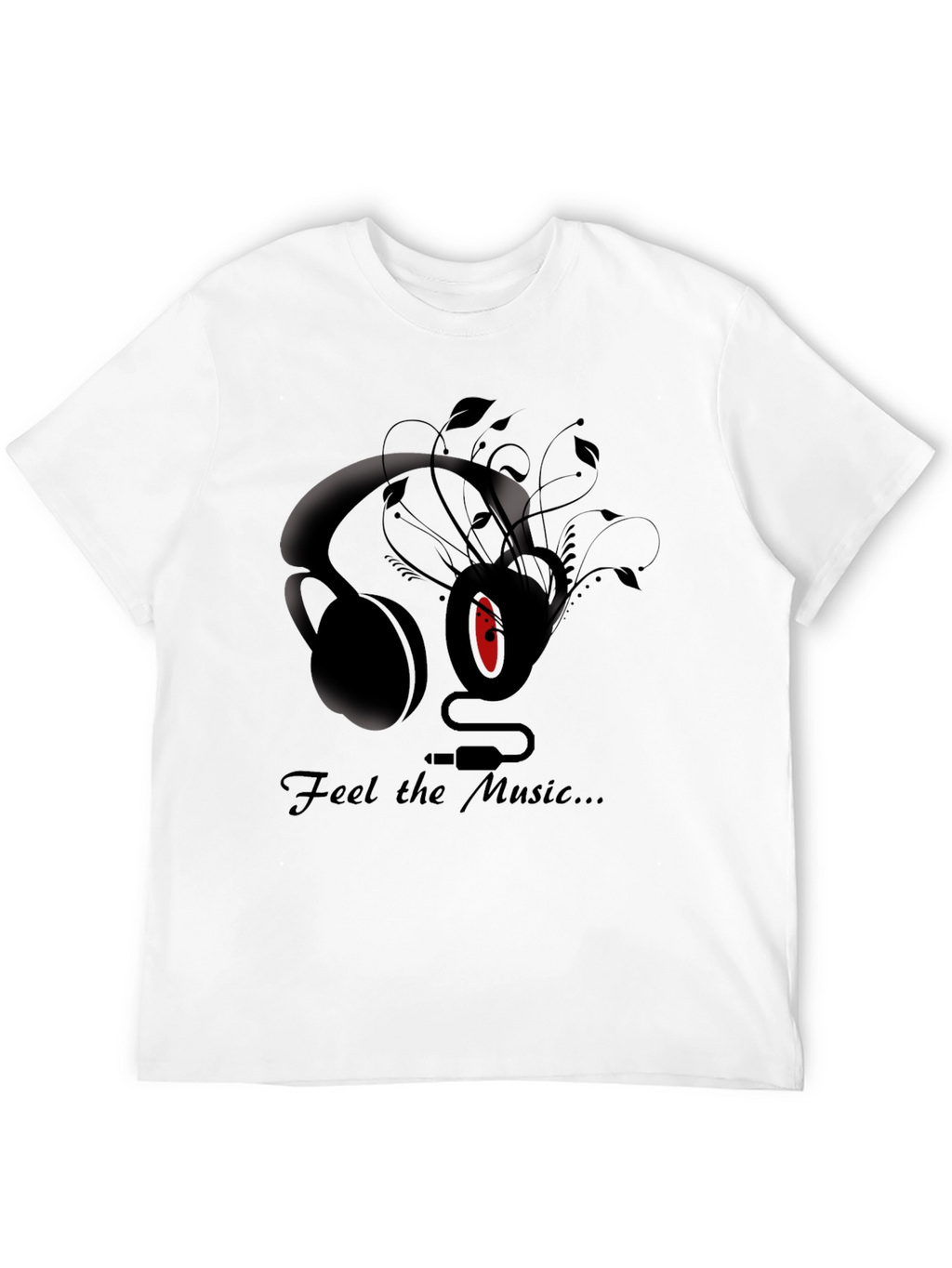 Feel the Music Graphic Tee - Stylish Black T-Shirt