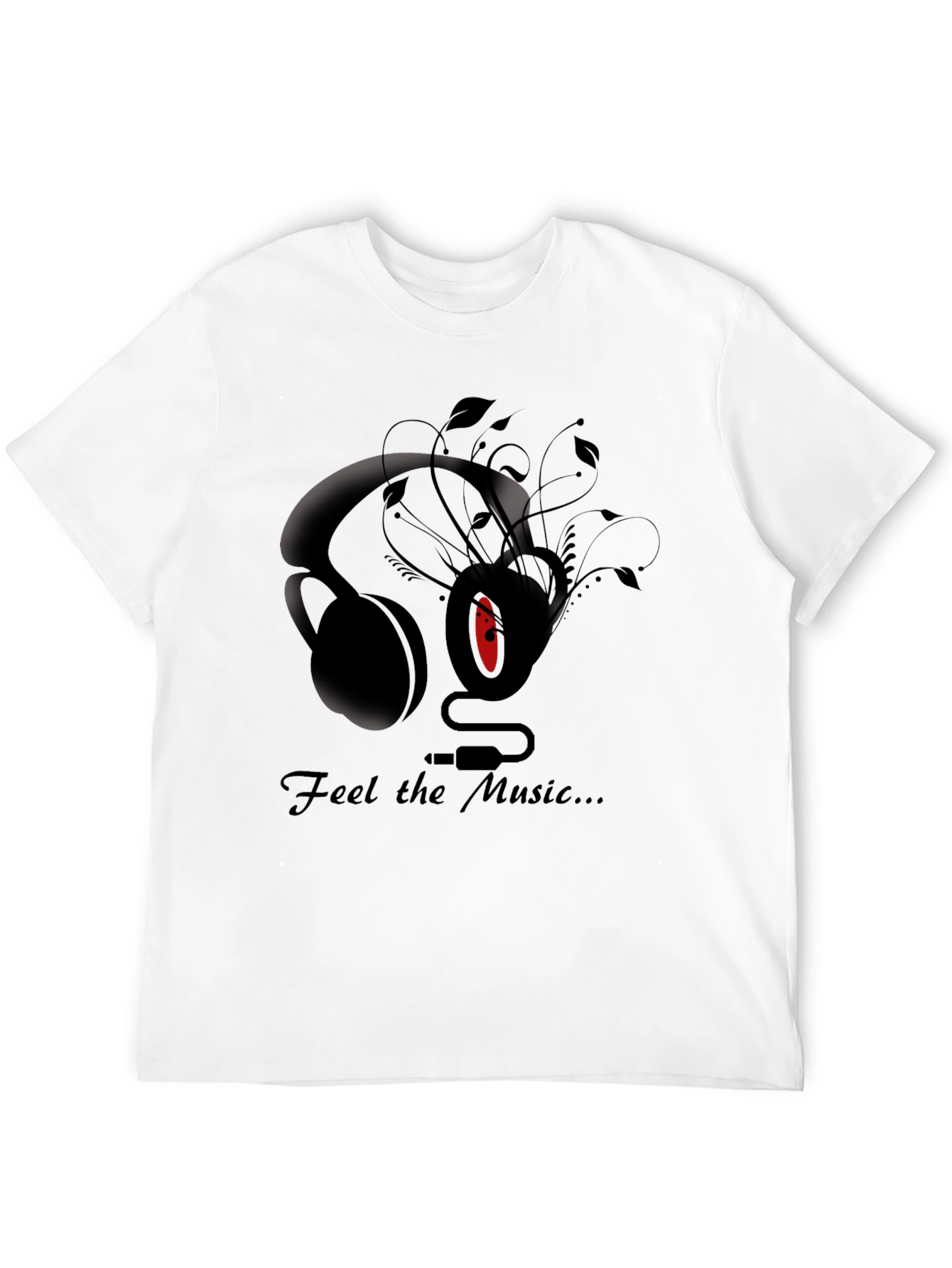 Feel the Music Graphic Tee - Stylish Black T-Shirt