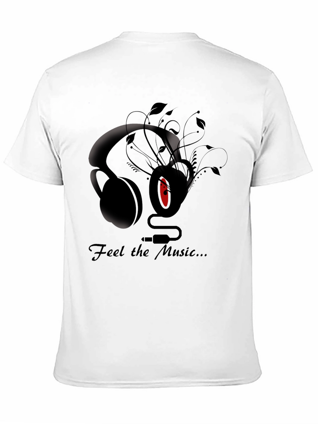 Feel the Music Graphic Tee - Stylish Black T-Shirt