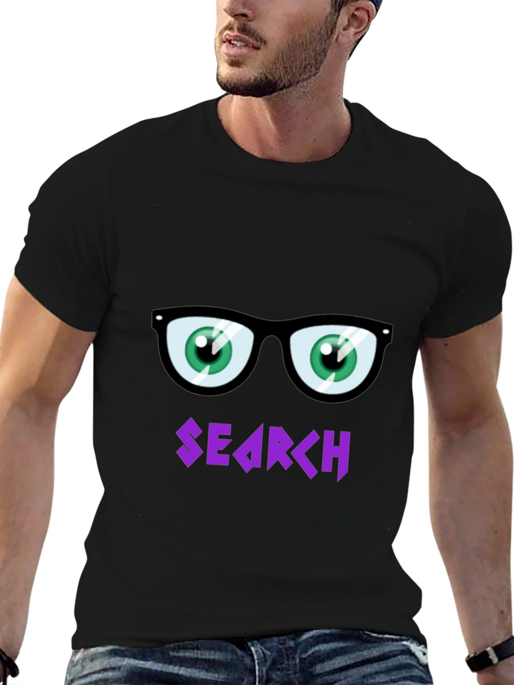 Funny Search T-Shirt with Cartoon Eyes