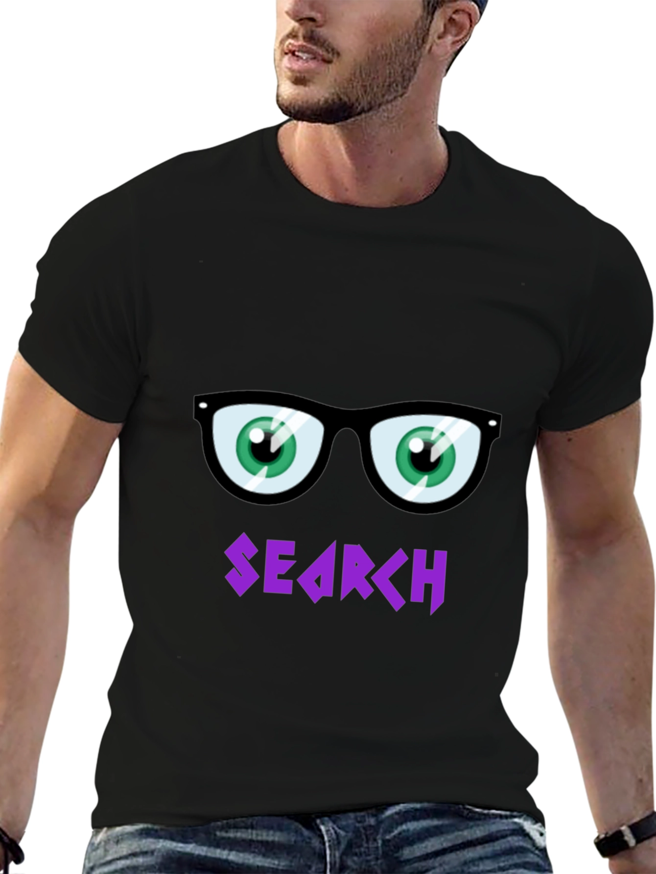 Funny Search T-Shirt with Cartoon Eyes