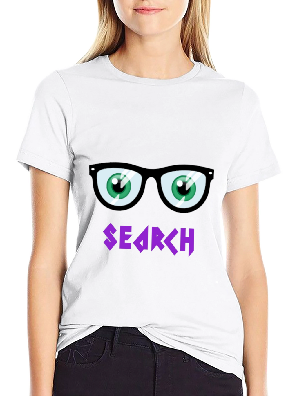 Funny Search T-Shirt with Cartoon Eyes