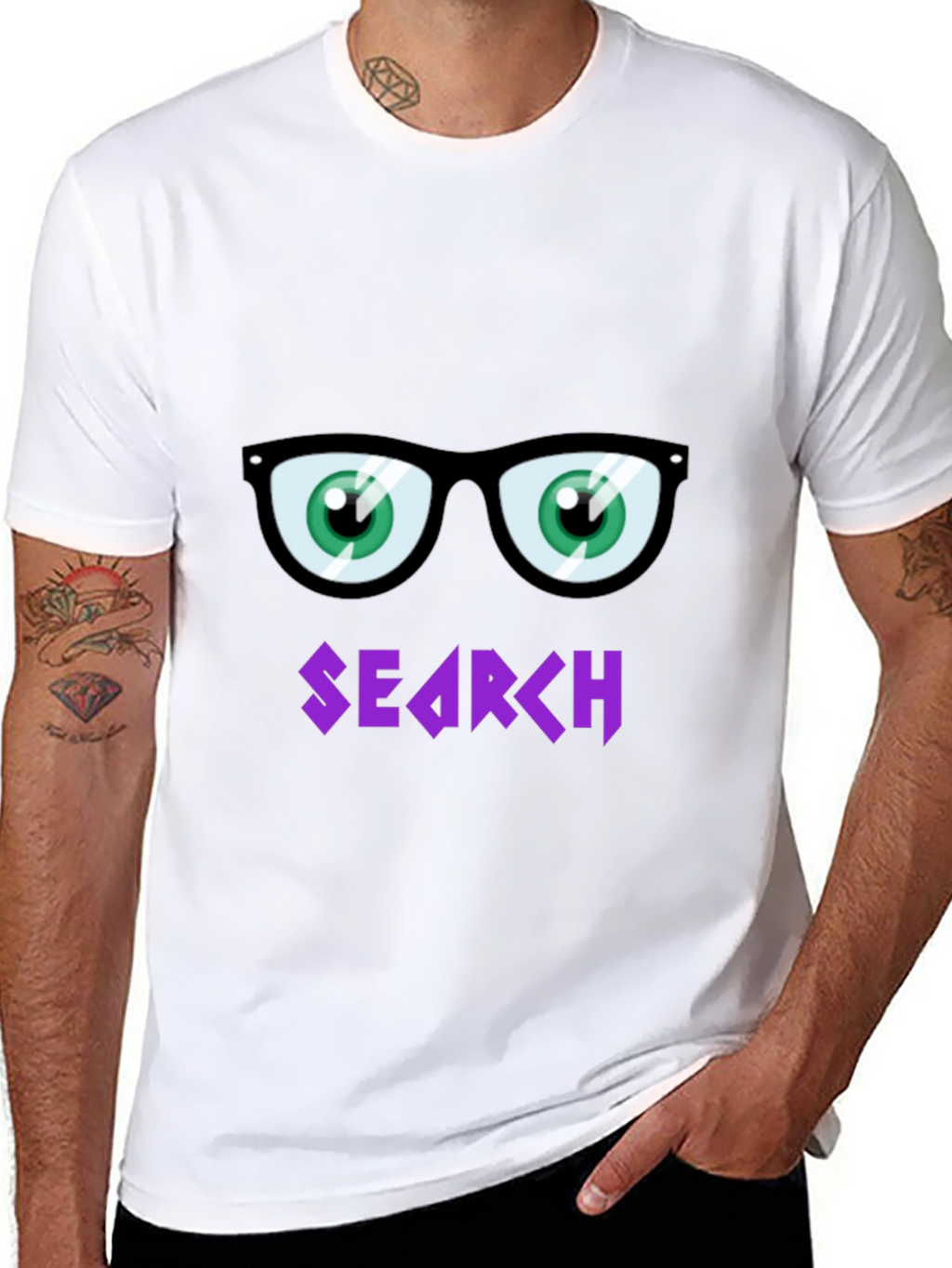 Funny Search T-Shirt with Cartoon Eyes