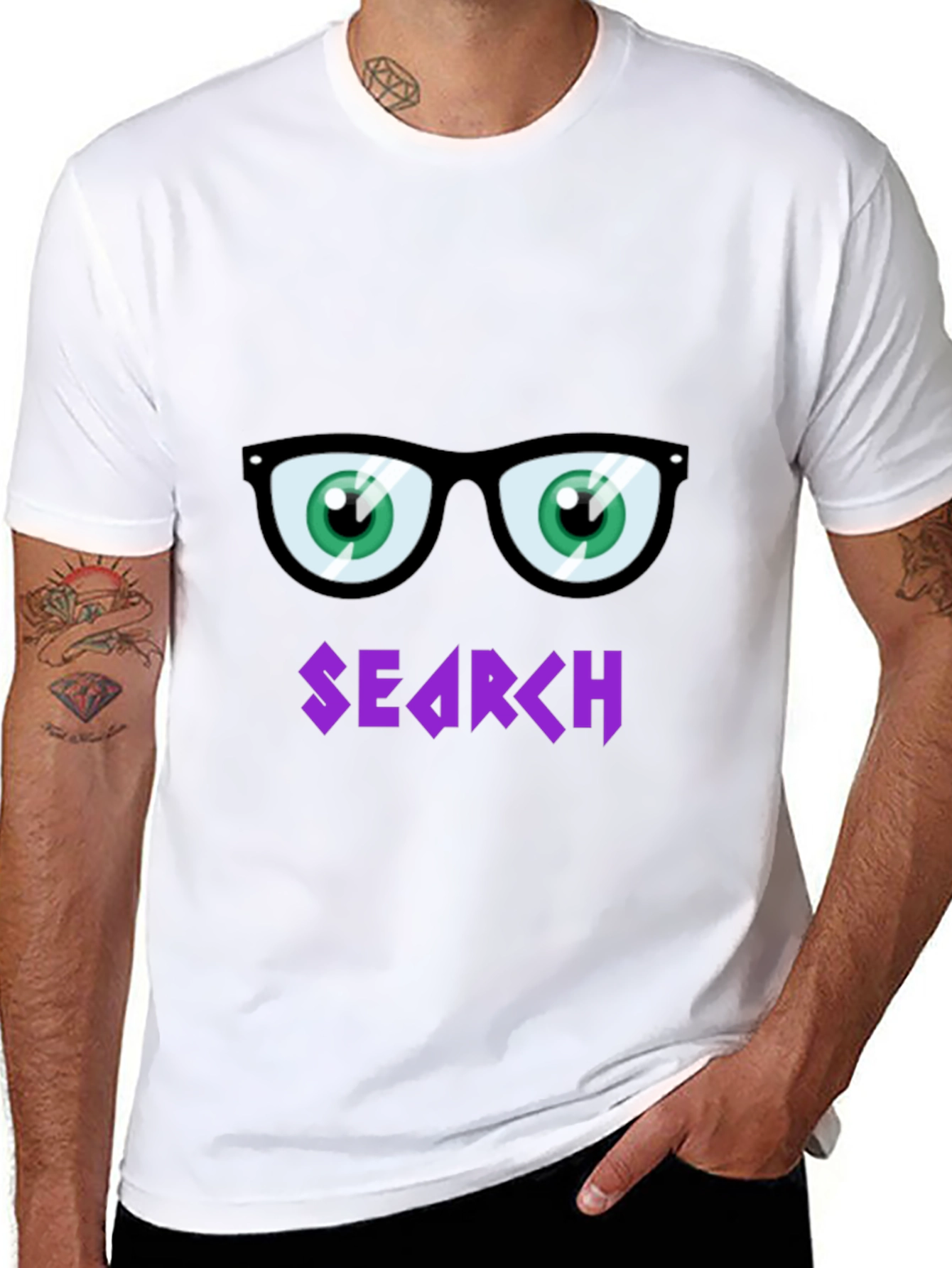 Funny Search T-Shirt with Cartoon Eyes