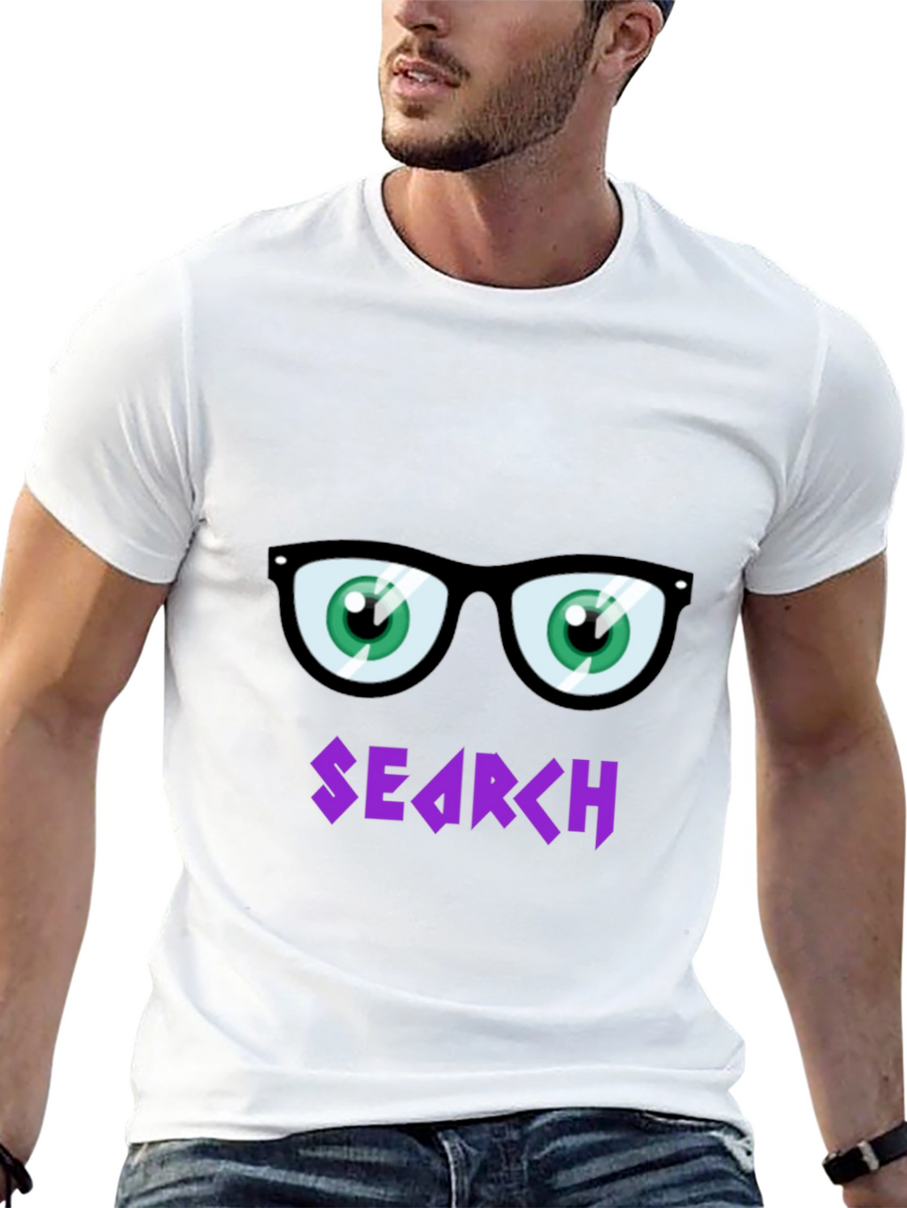Funny Search T-Shirt with Cartoon Eyes
