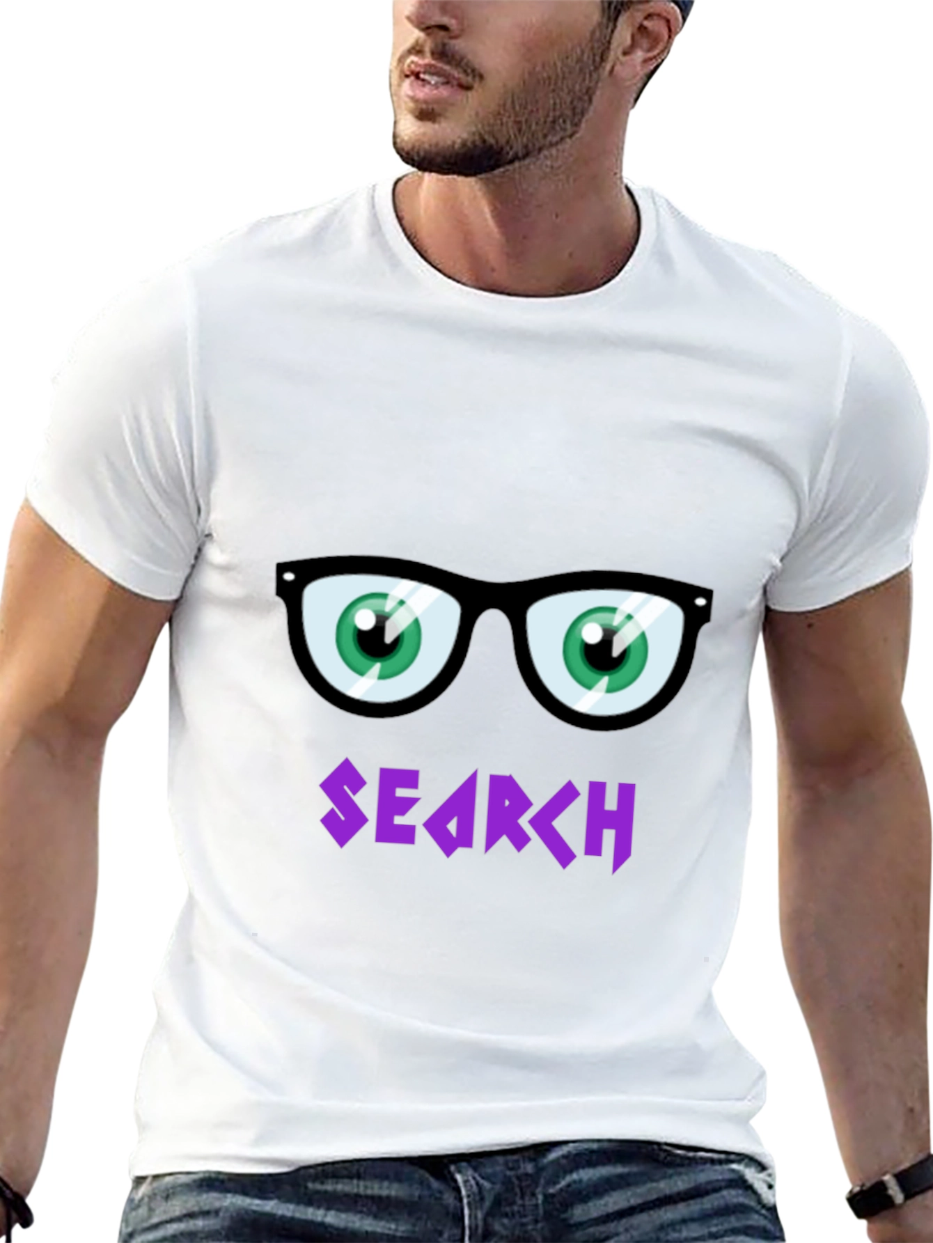 Funny Search T-Shirt with Cartoon Eyes