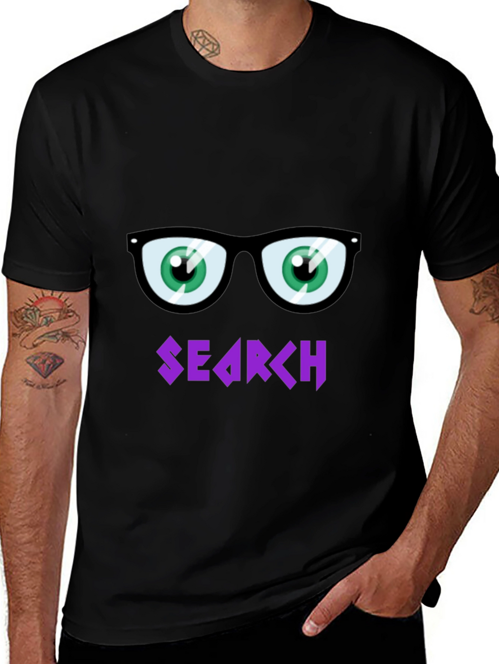 Funny Search T-Shirt with Cartoon Eyes