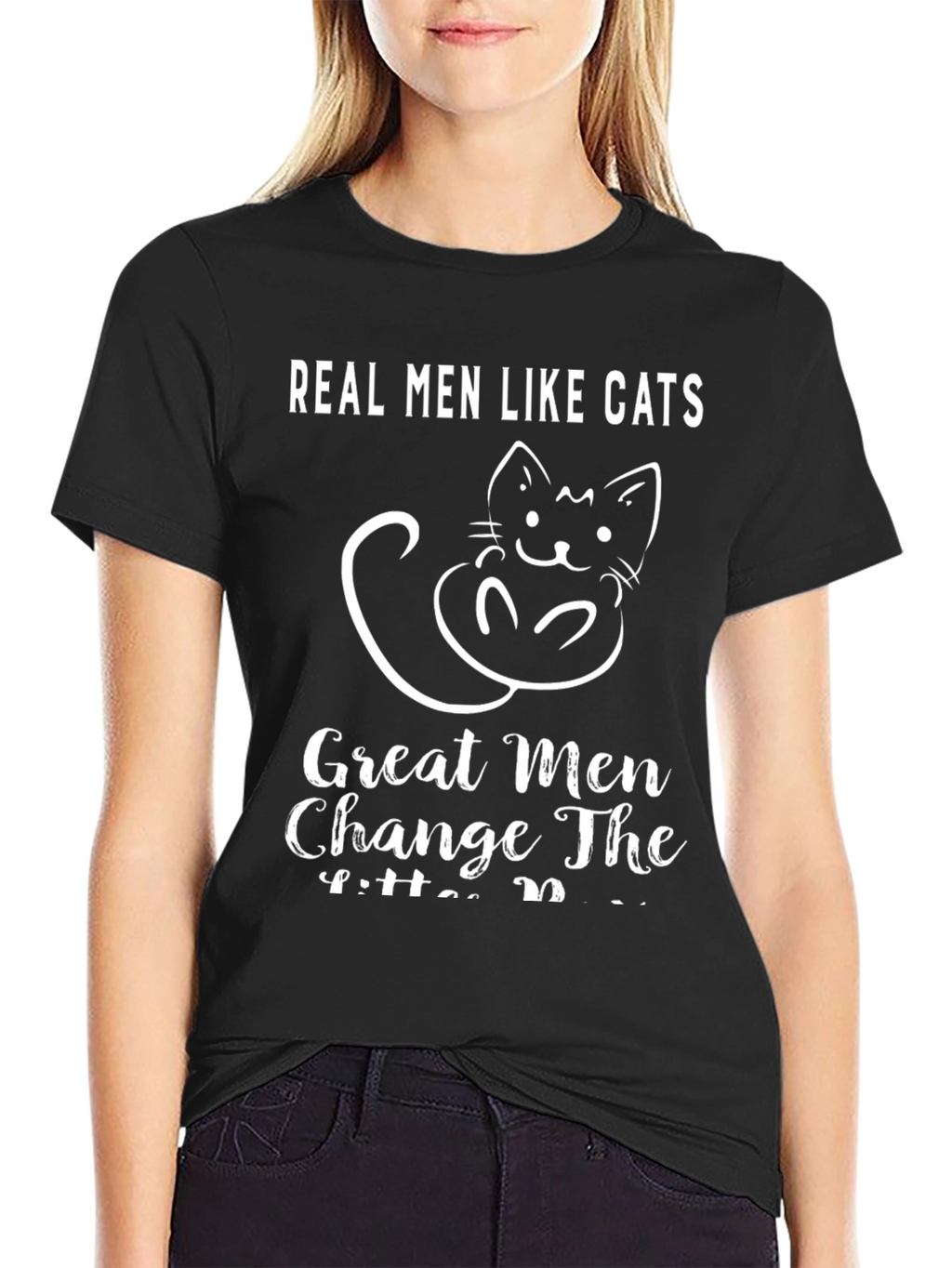 Real Men Like Cats T-Shirt Funny Cat Lover Tee