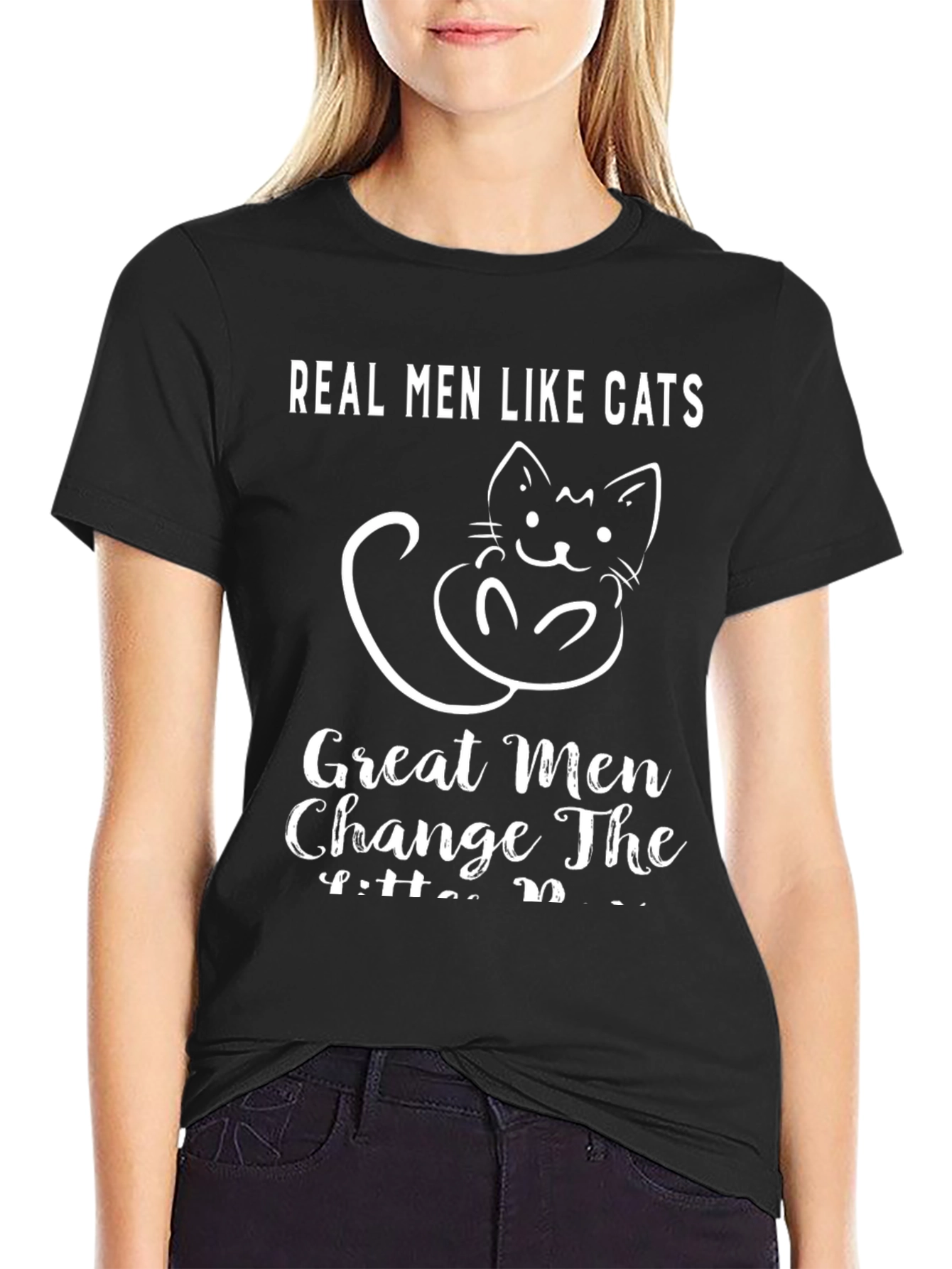 Real Men Like Cats T-Shirt Funny Cat Lover Tee