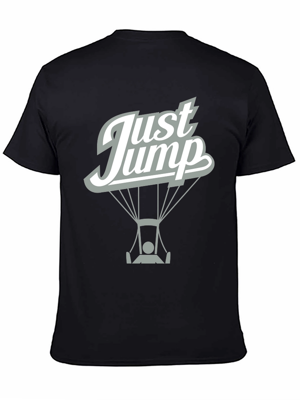 Just Jump Black Graphic Tee - Skydiving Design