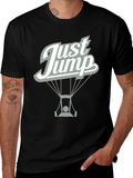 Just Jump Black Graphic Tee - Skydiving Design