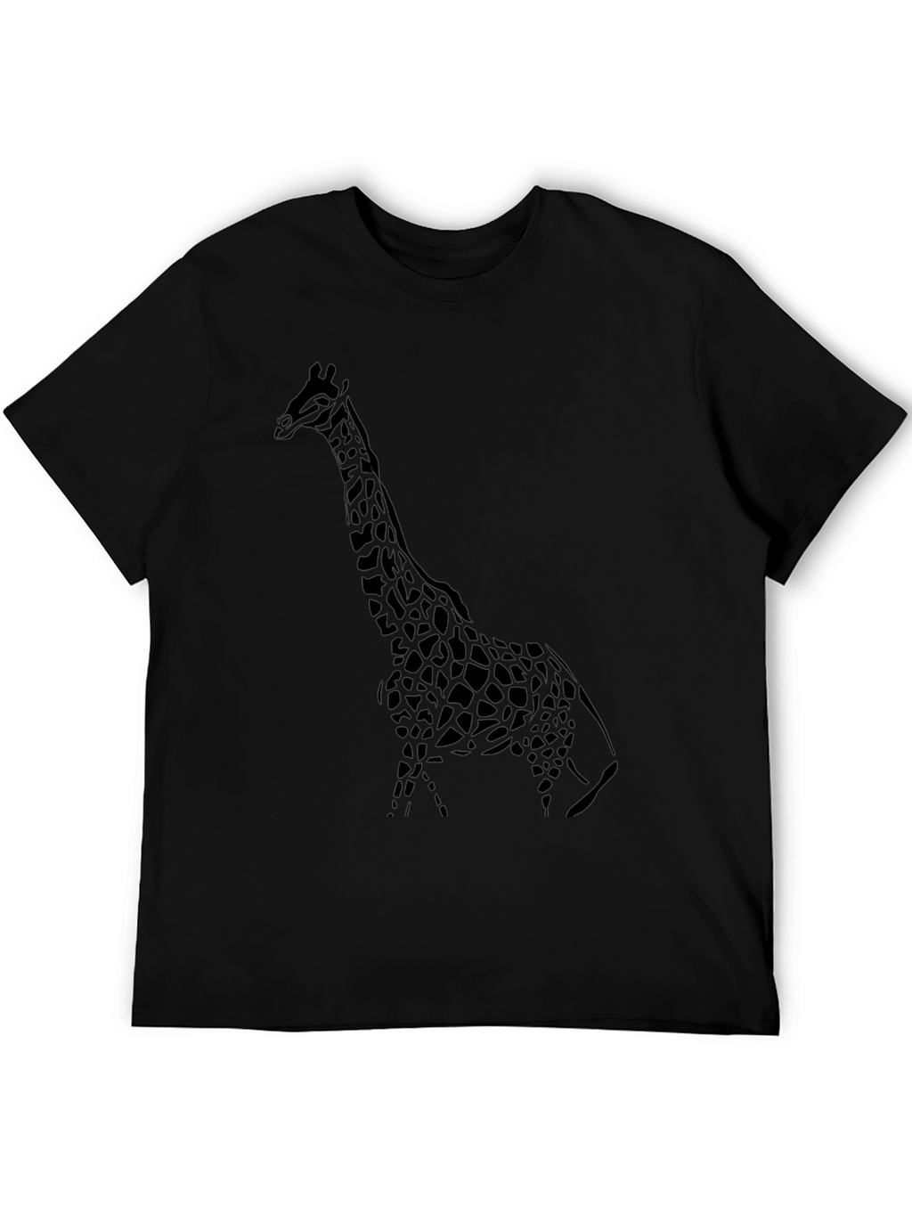 Mens Black Giraffe Graphic T-Shirt