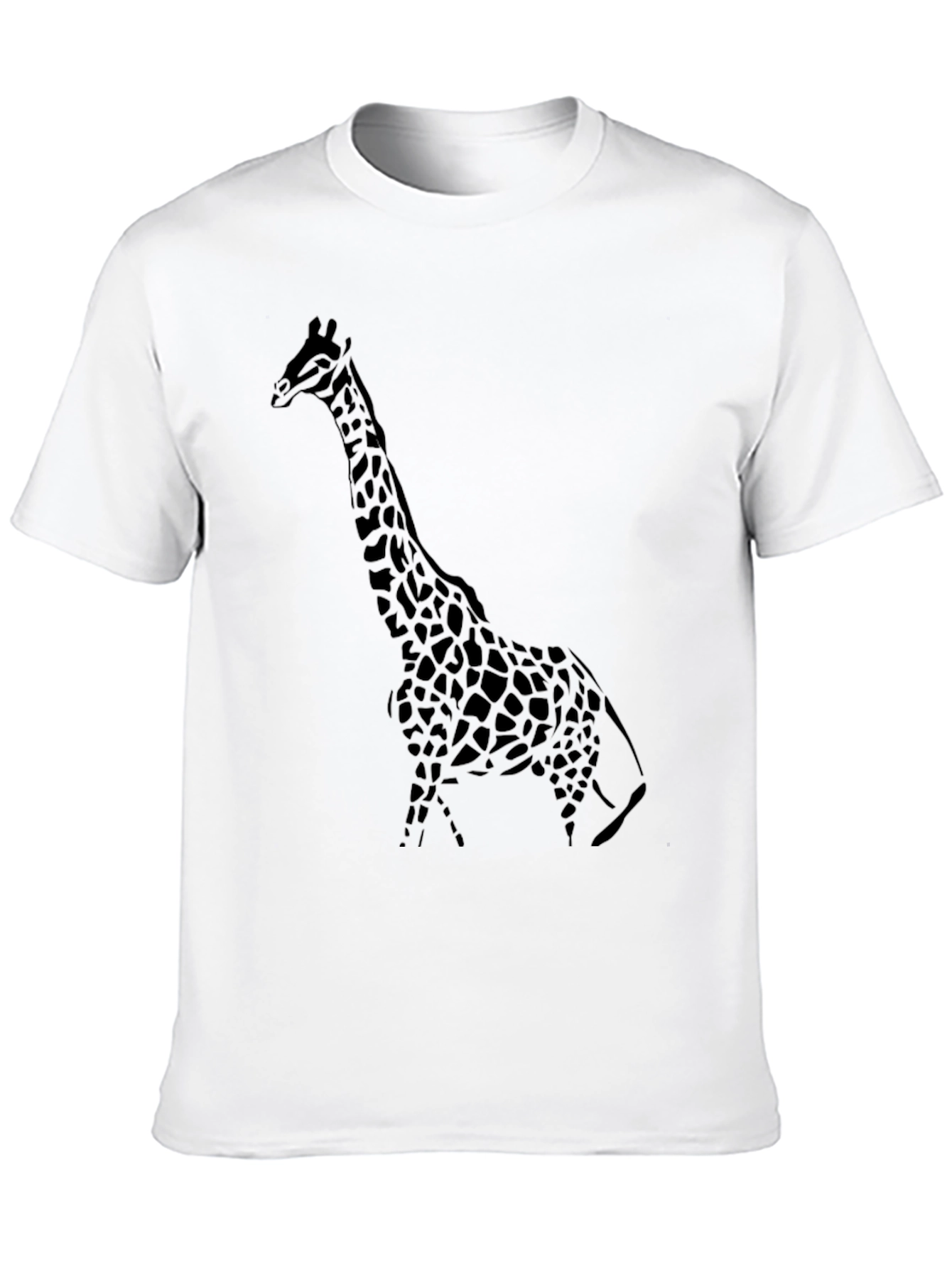 Mens Black Giraffe Graphic T-Shirt
