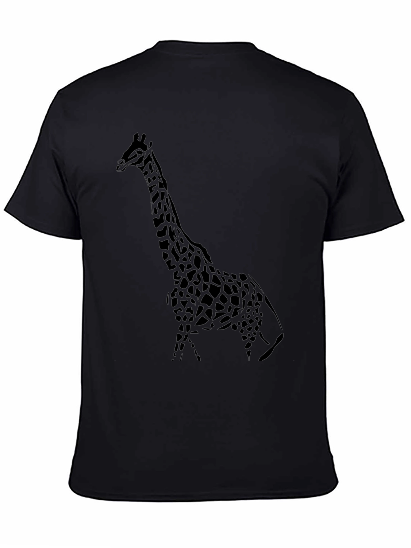 Mens Black Giraffe Graphic T-Shirt