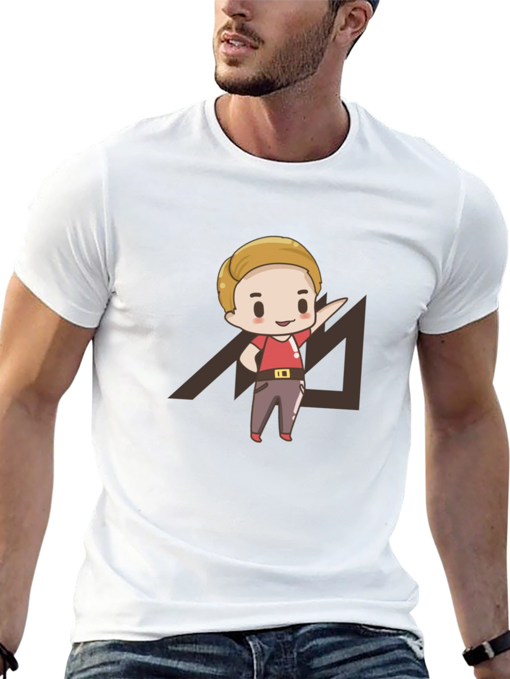 Cartoon Graphic Print Black T-Shirt