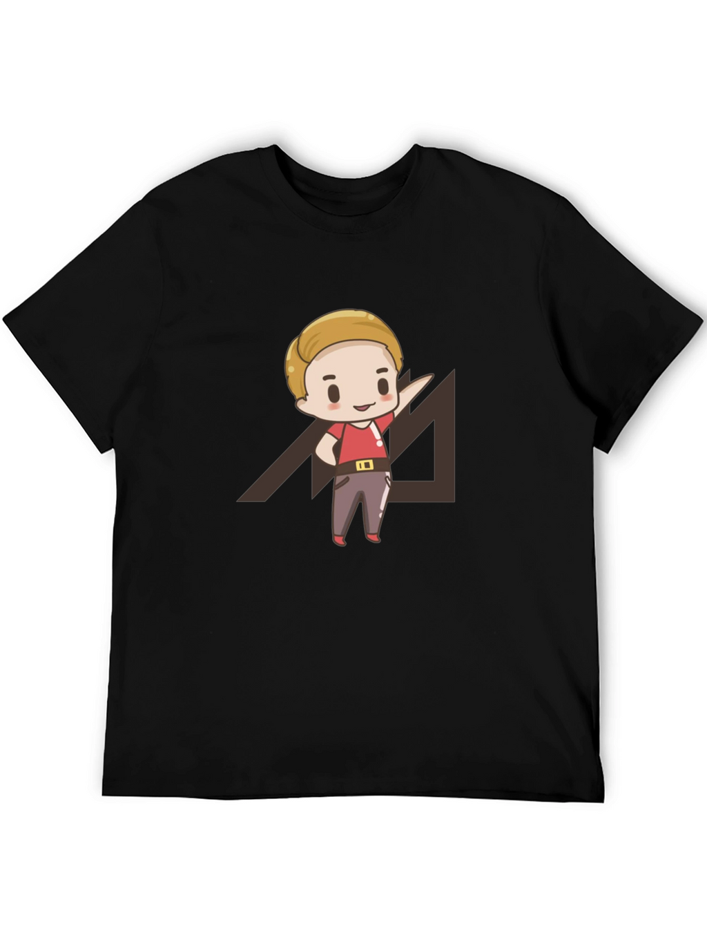 Cartoon Graphic Print Black T-Shirt