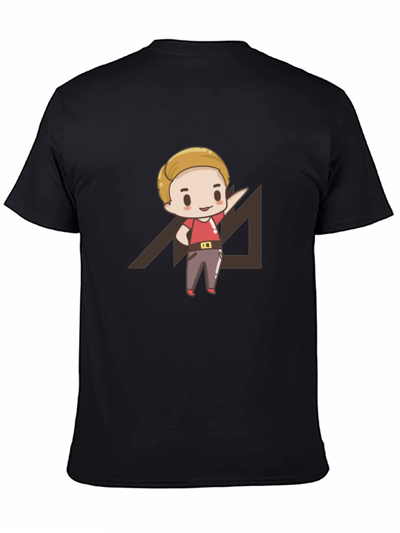 Cartoon Graphic Print Black T-Shirt