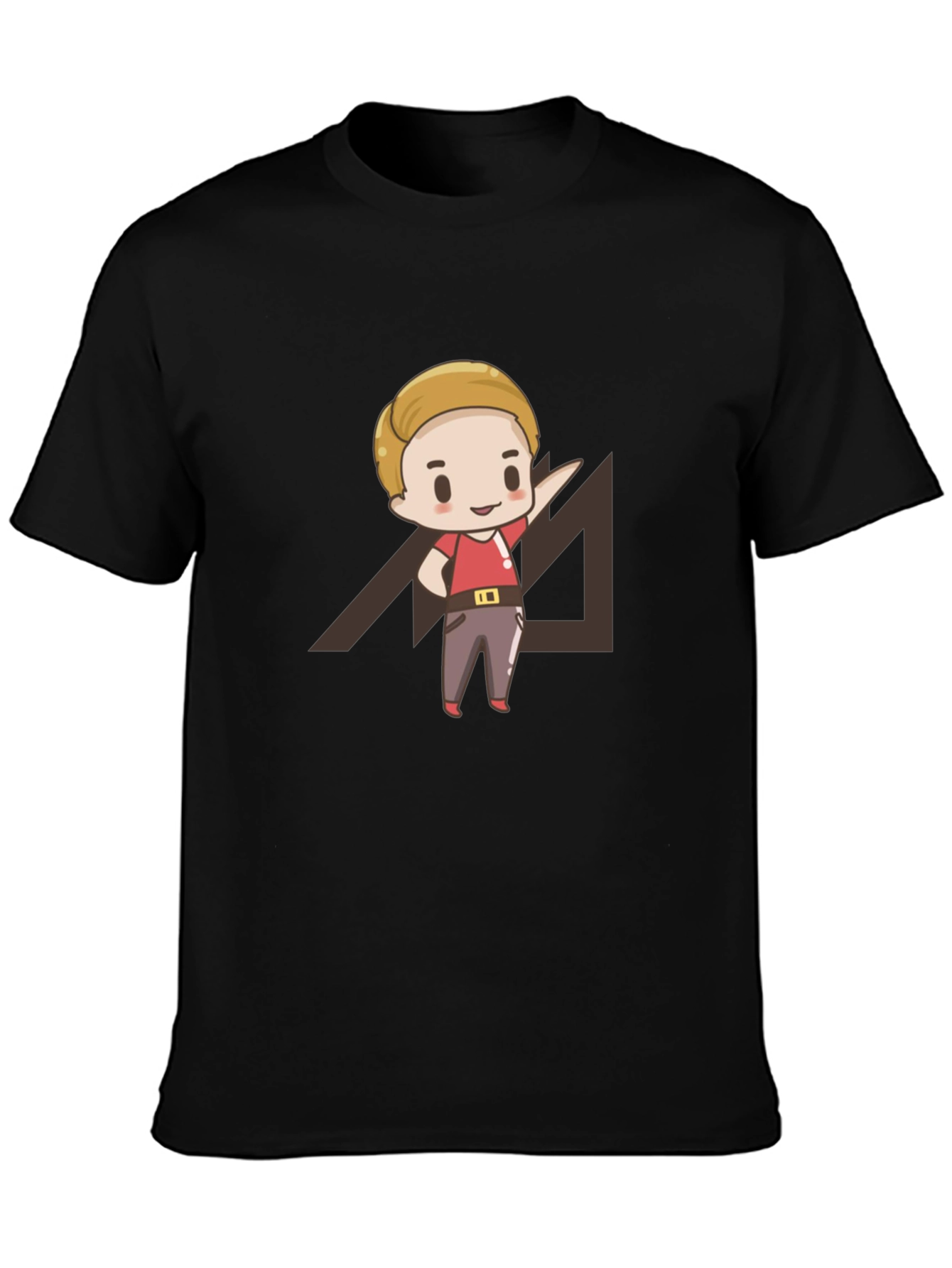 Cartoon Graphic Print Black T-Shirt