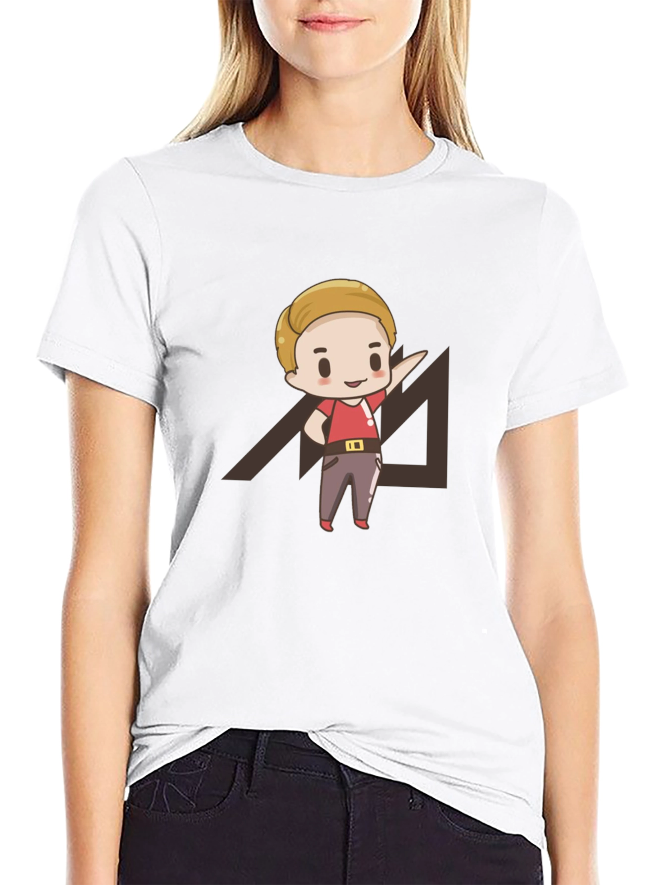 Cartoon Graphic Print Black T-Shirt