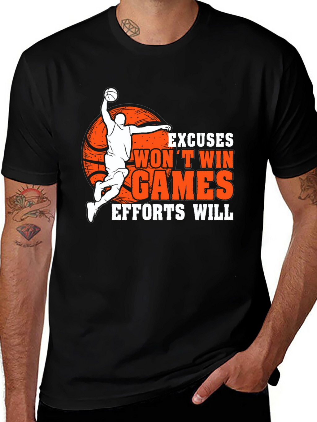 Basketball Graphic Tee - Excuses Wont Win
