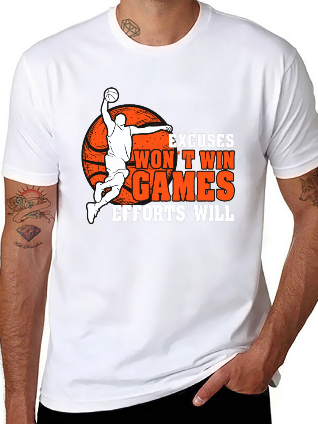 Basketball Graphic Tee - Excuses Wont Win