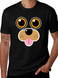 Funny Dog Face Graphic Tee - Cartoon Puppy T-Shirt