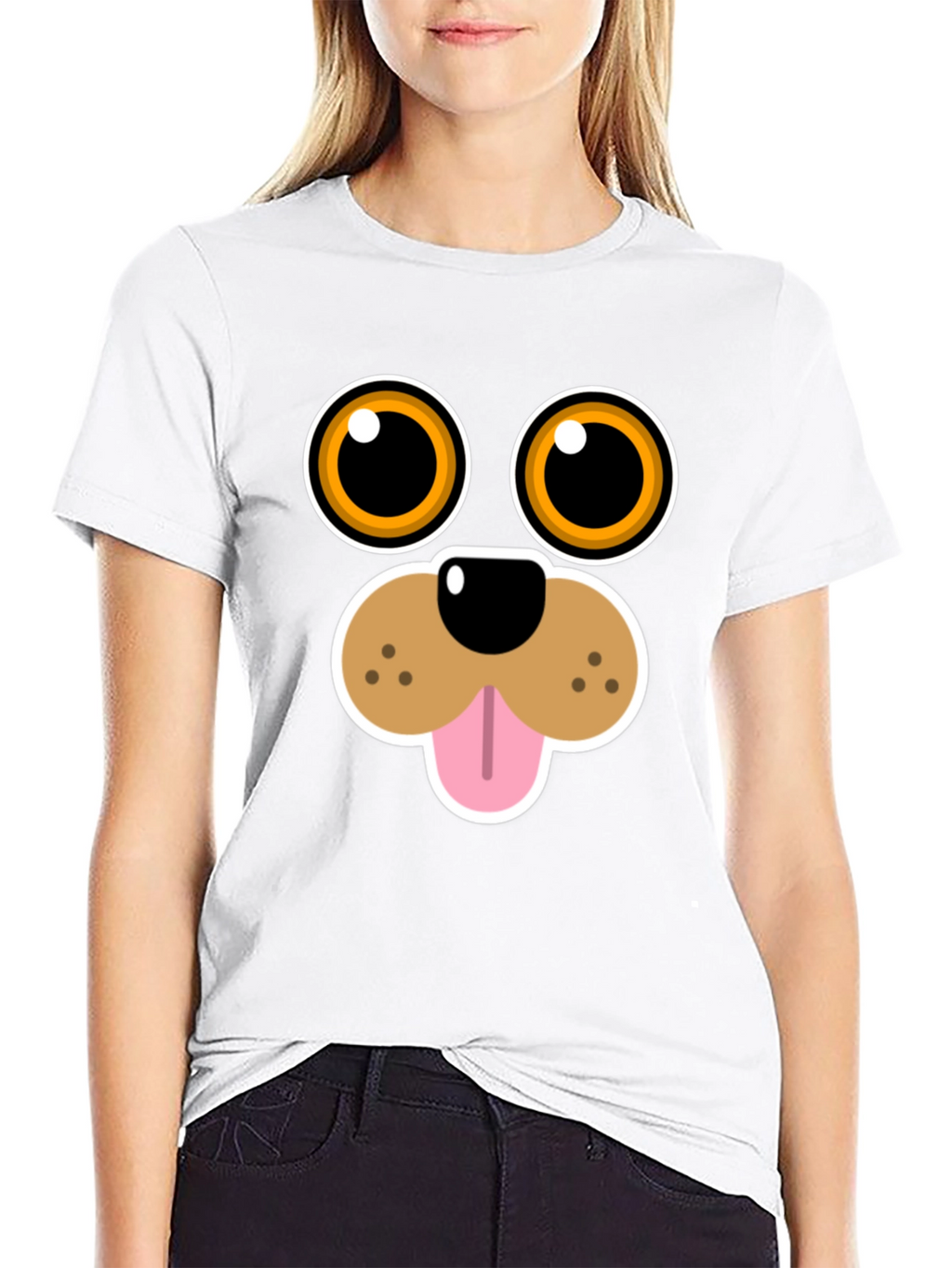 Funny Dog Face Graphic Tee - Cartoon Puppy T-Shirt