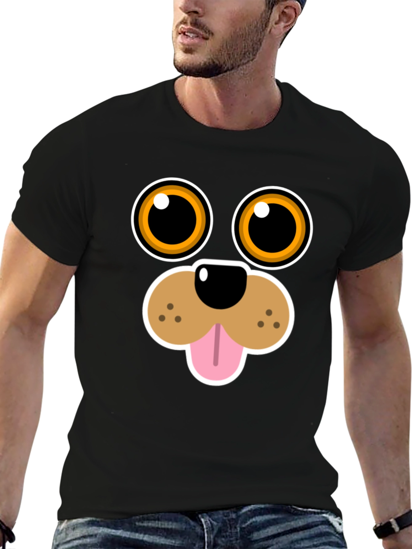 Funny Dog Face Graphic Tee - Cartoon Puppy T-Shirt