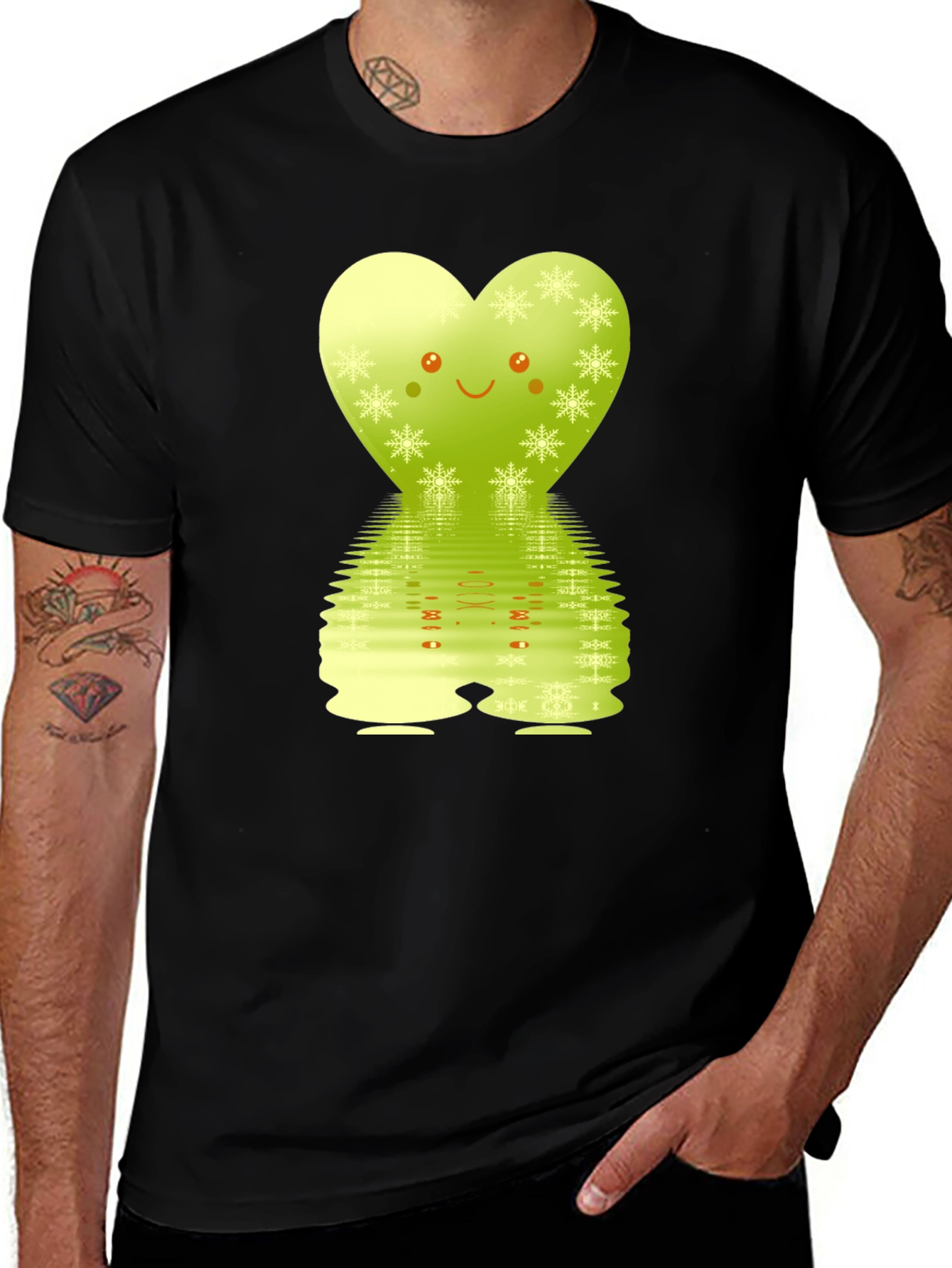 Cute Heart Snowflake Reflective Graphic Tee