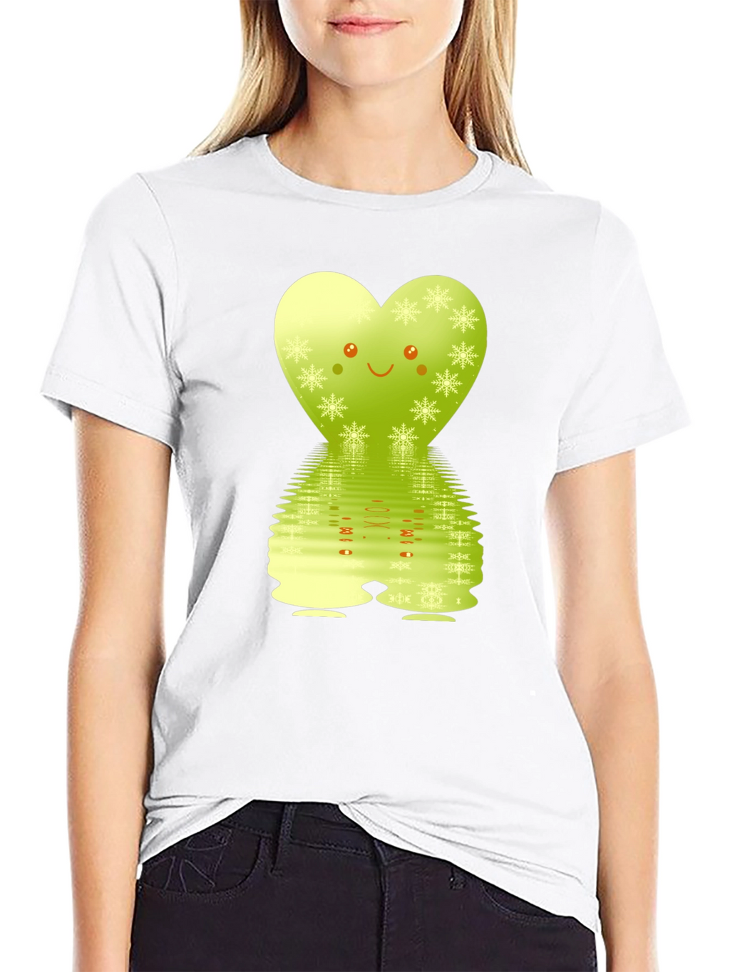 Cute Heart Snowflake Reflective Graphic Tee
