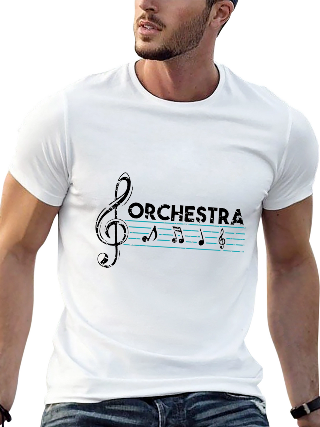 Orchestra Music T-Shirt - Treble Clef Design