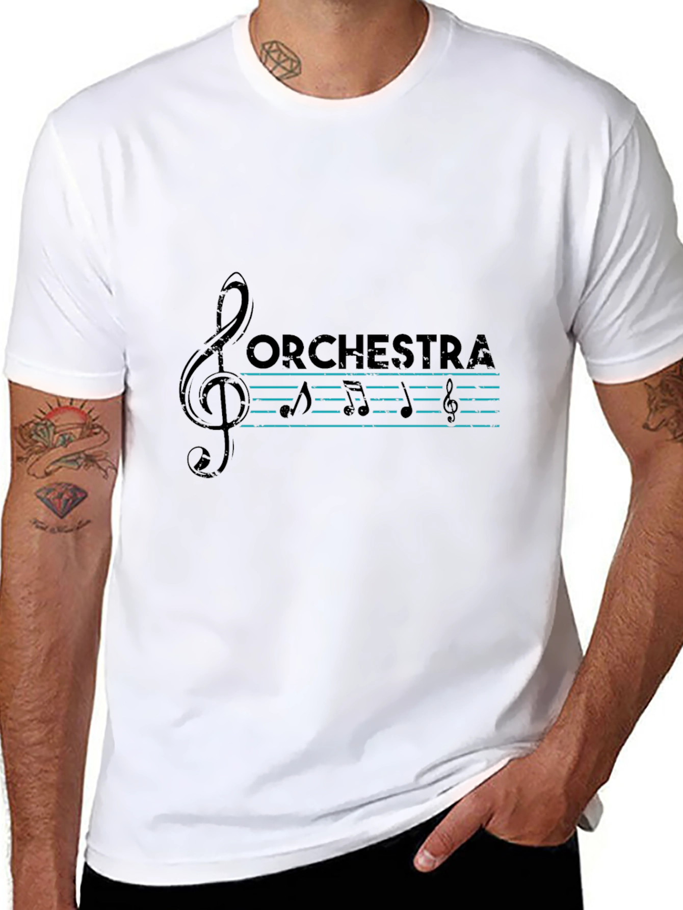 Orchestra Music T-Shirt - Treble Clef Design