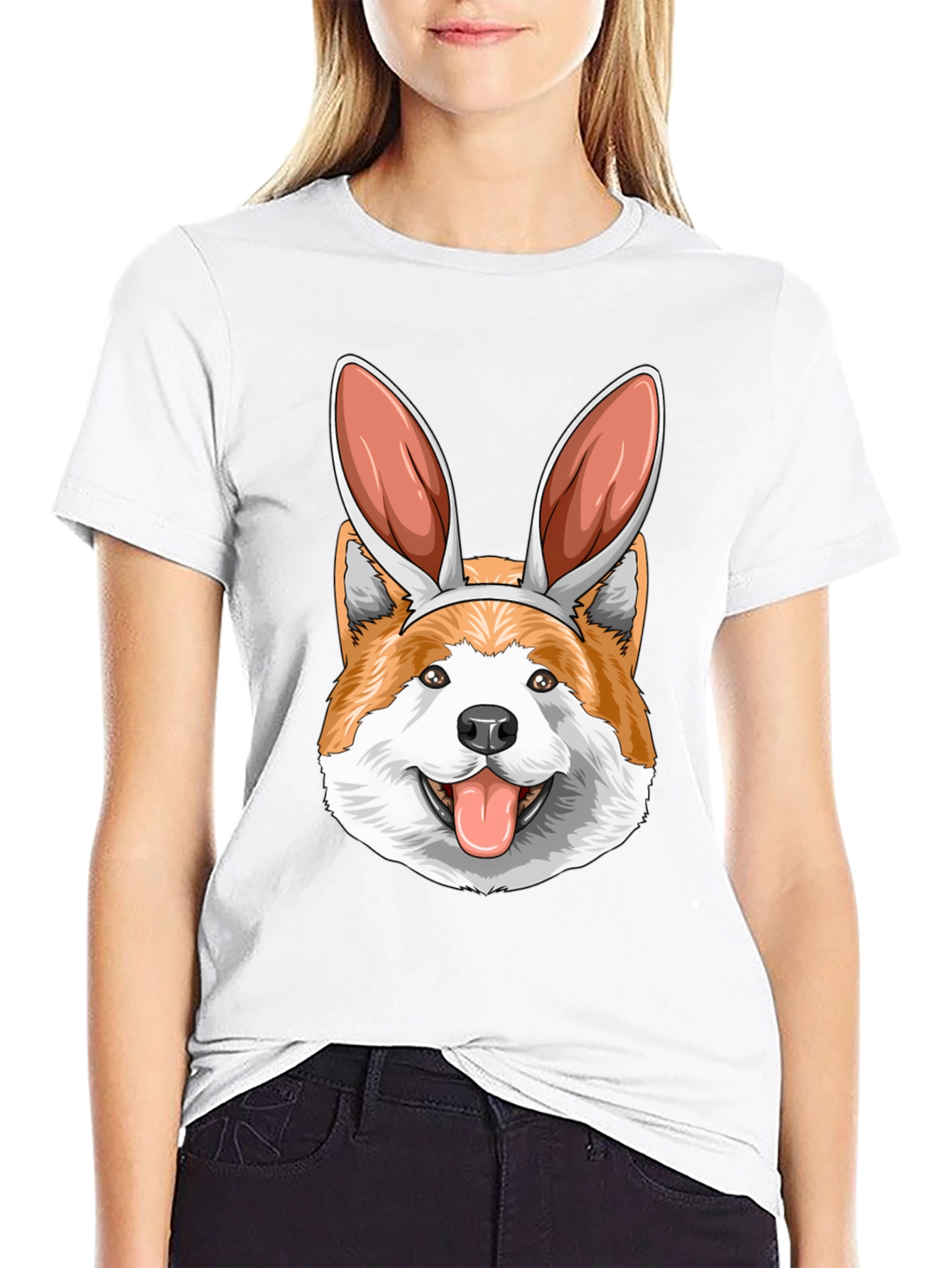 Easter Dog T-Shirt: Corgi Bunny Ears Tee