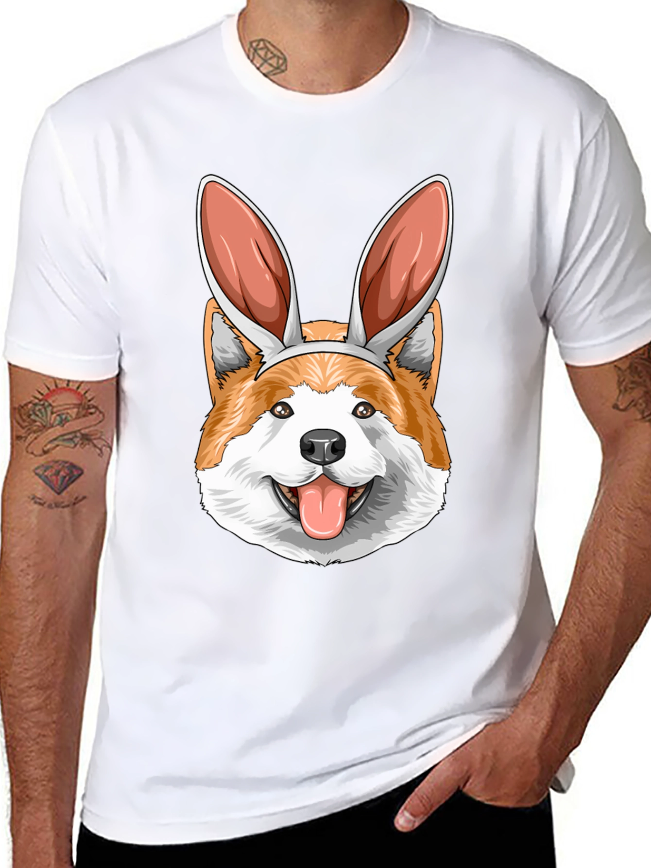 Easter Dog T-Shirt: Corgi Bunny Ears Tee