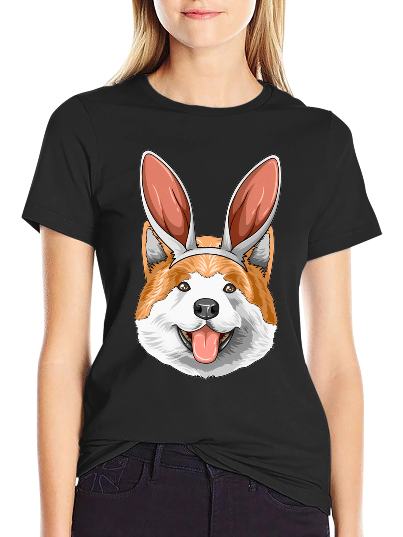Easter Dog T-Shirt: Corgi Bunny Ears Tee