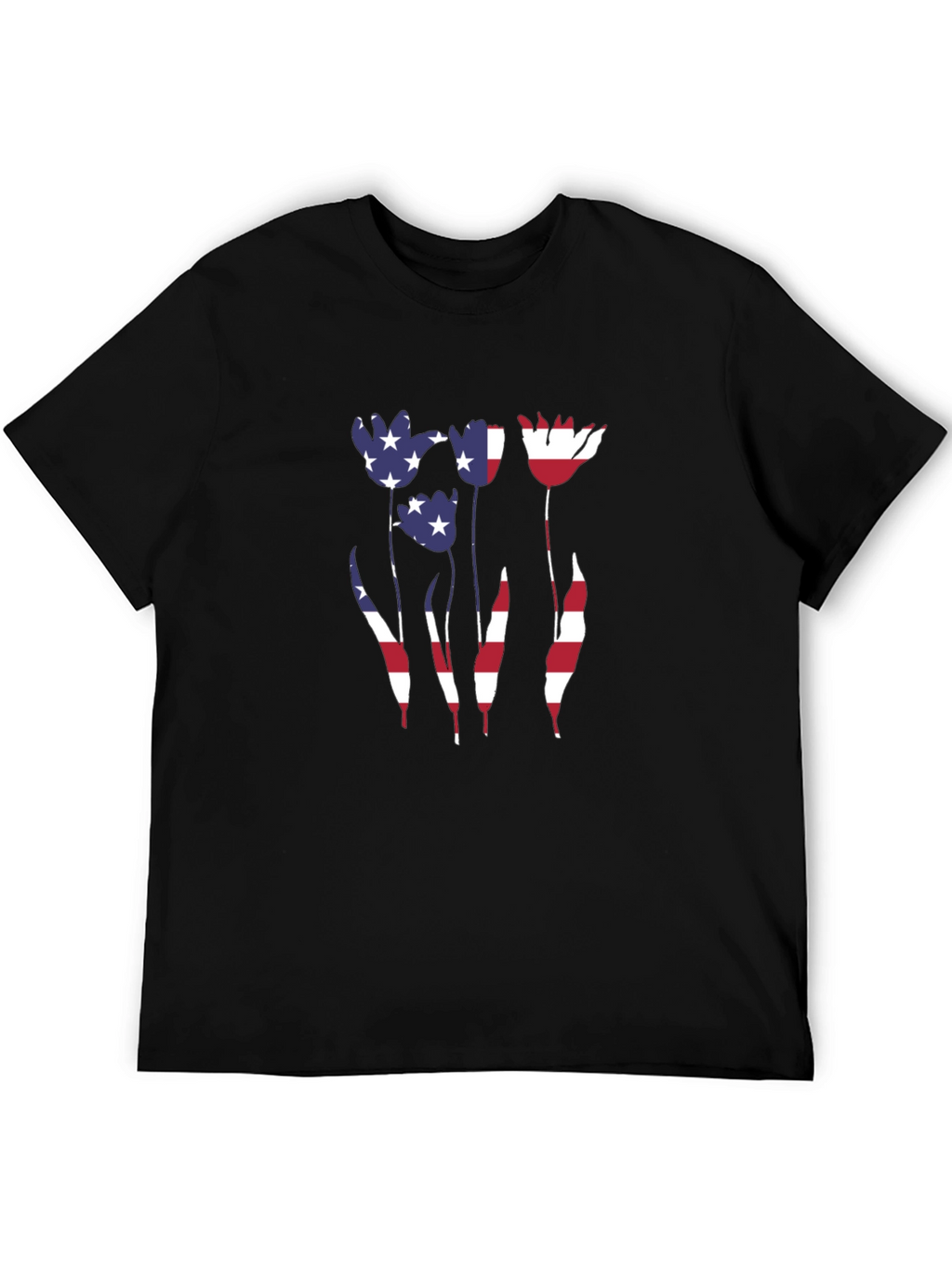 American Flag Tulip Graphic T-Shirt