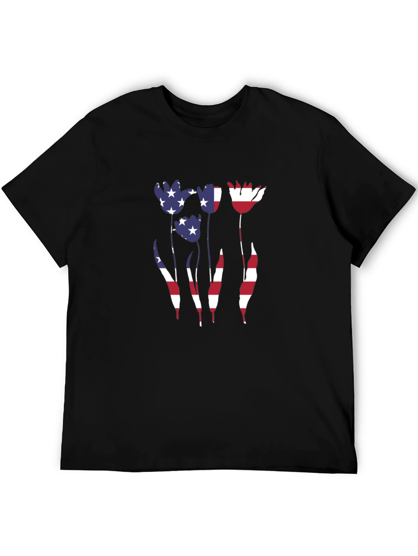 American Flag Tulip Graphic T-Shirt