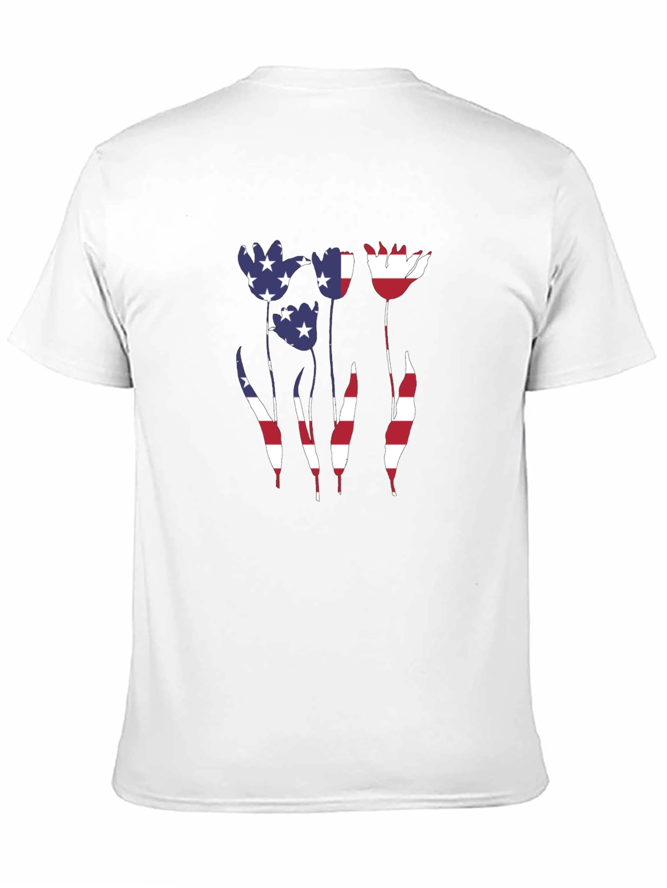American Flag Tulip Graphic T-Shirt