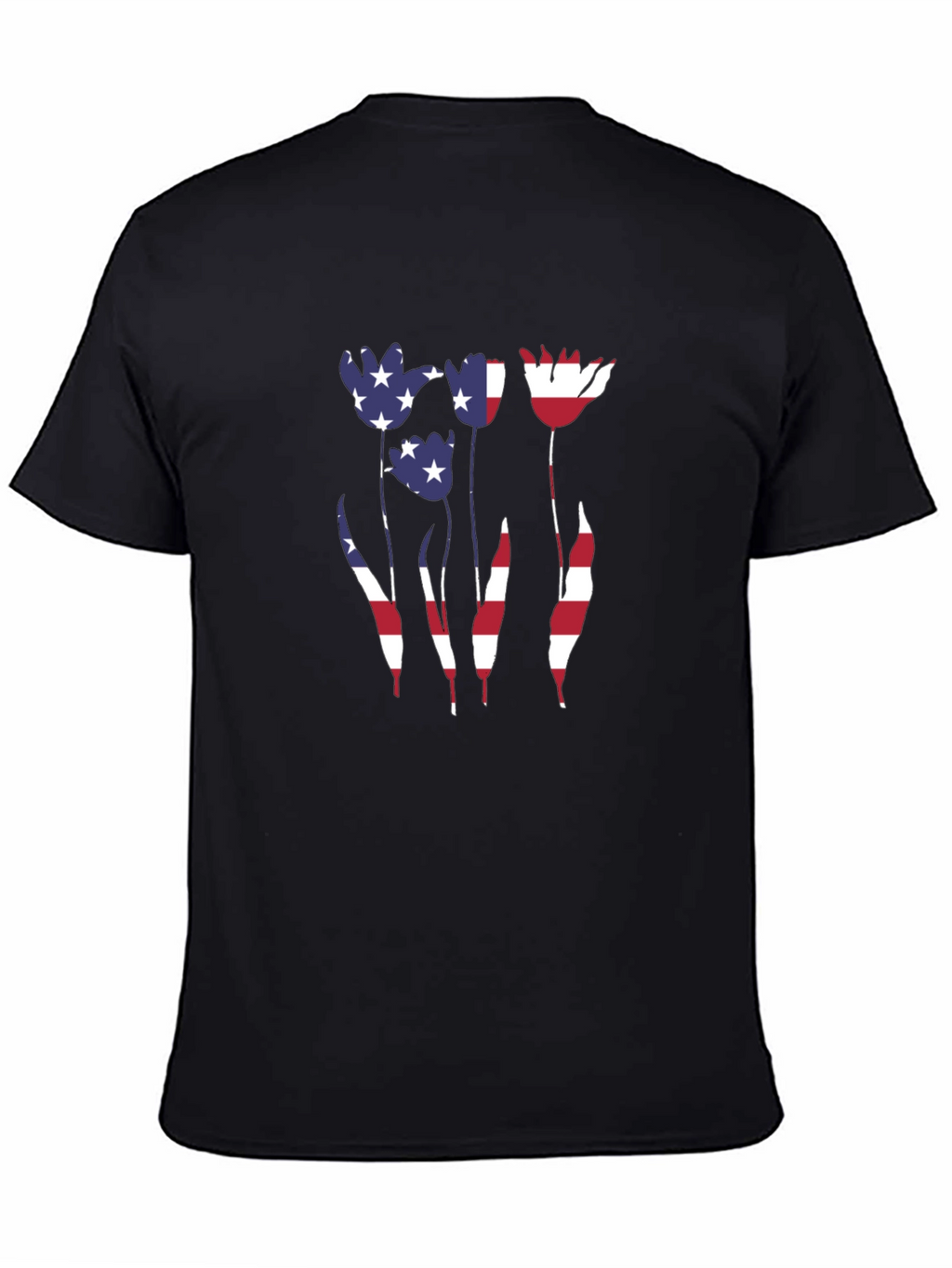 American Flag Tulip Graphic T-Shirt