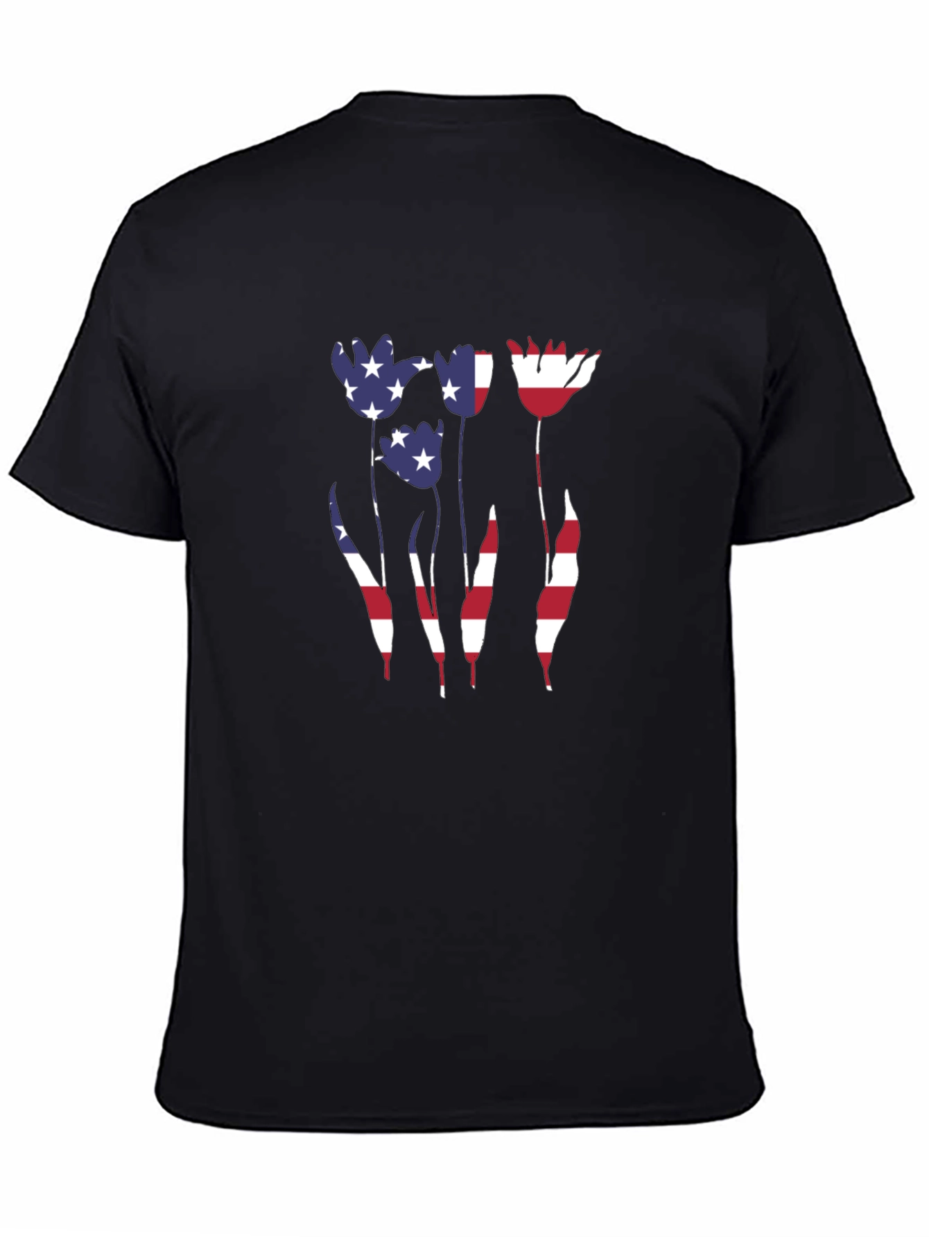American Flag Tulip Graphic T-Shirt